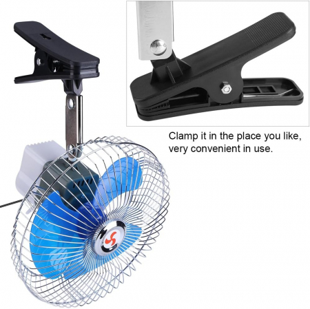 Ventilator auto rotativ 12V suport fix metalic [7]