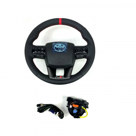 Noutati Real Auto - Volan din piele cu incalzire airbag si spira pentru Toyota Hilux GR