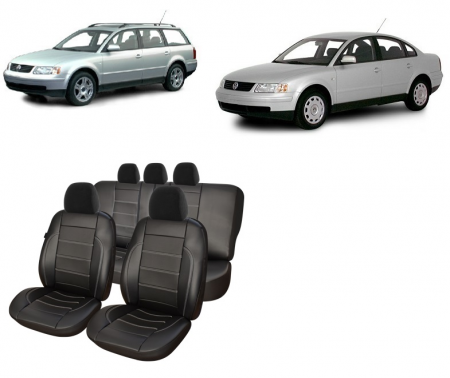Volkswagen - Set huse scaune compatibile VW Passat B5 (1997-2005) Piele perforata (Compatibile cu sistem AIRBAG)