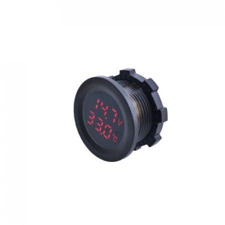 Accesorii electrice auto - Voltmetru cu termometru 12-24V