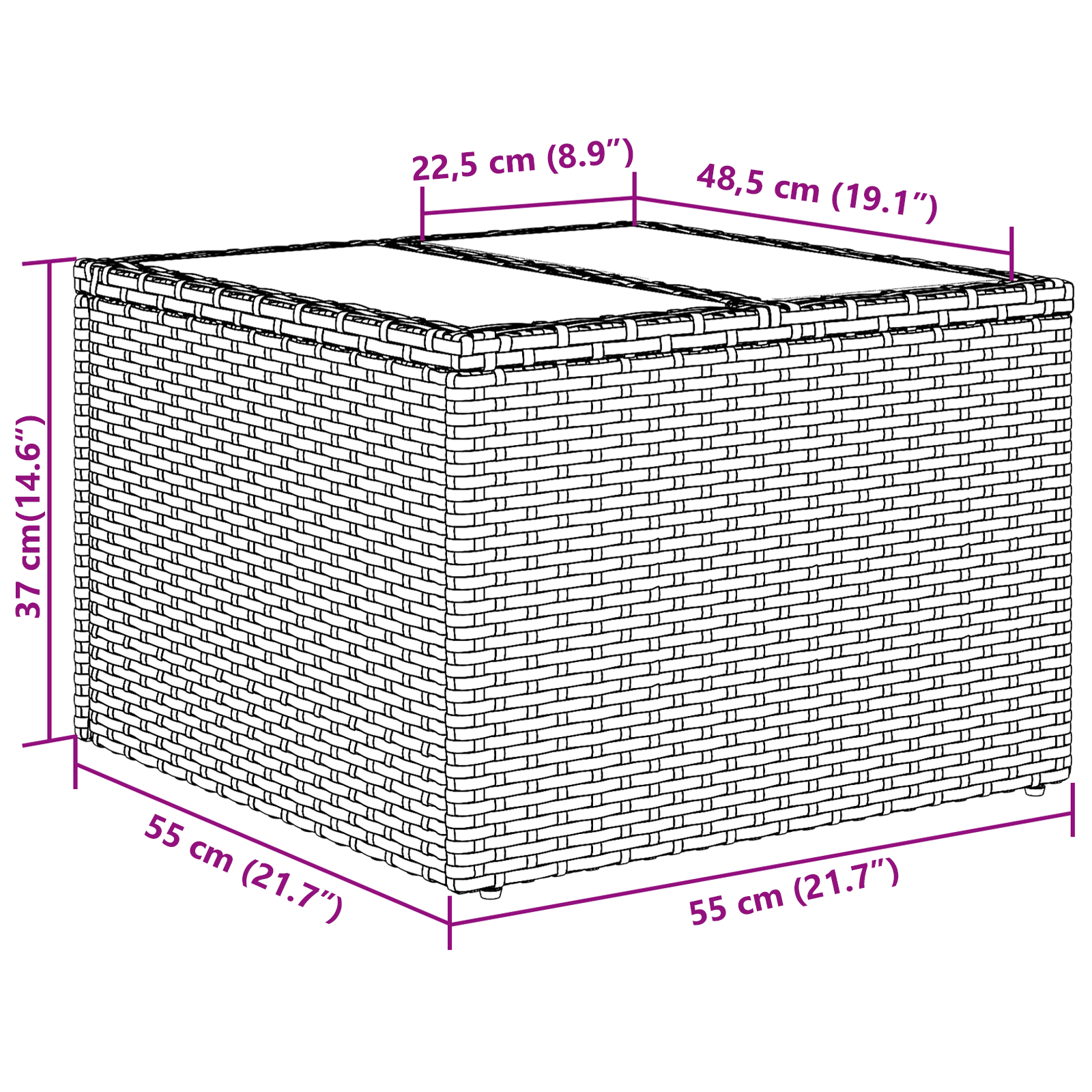 Set 6 canapele grădină cu perne Bej Ratan Poly [10]