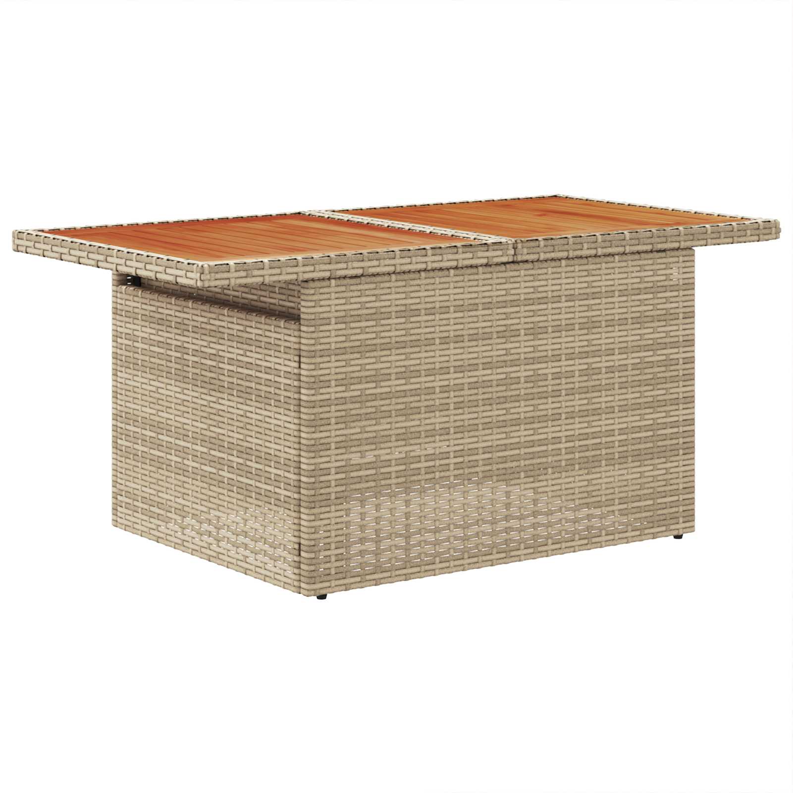 Set de Canapea Grădină  7 Piese cu Perne Bej Rattan Poly, Canapea Grădină  2-Seat cu Depozitare & Perne Bej Rattan Poly [5]