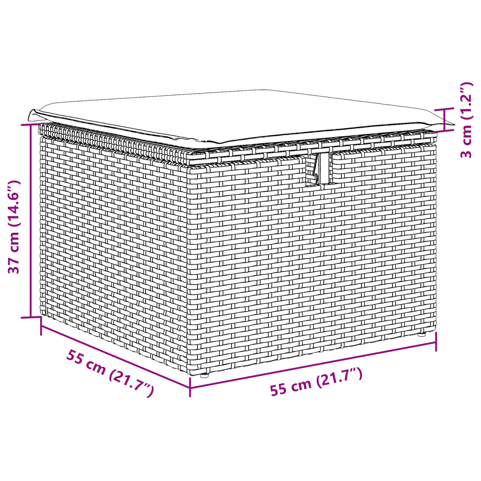 Set de canapea de grădină cu perne negre din ratan sintetic [11]
