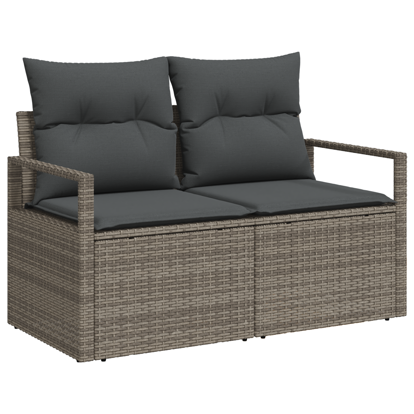 Set de sofa de grădină  9 Piese cu perne Gri Ratan Poly Acacia [5]