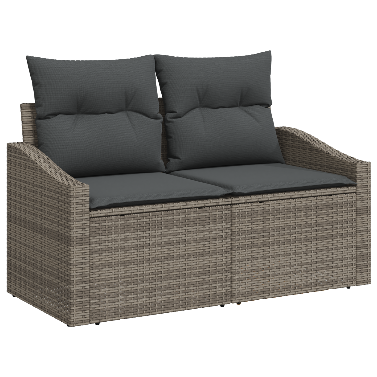 Set de 9 Piese pentru Sofa de Grădină cu Pernițe Gri din Poliratán Acacia [4]