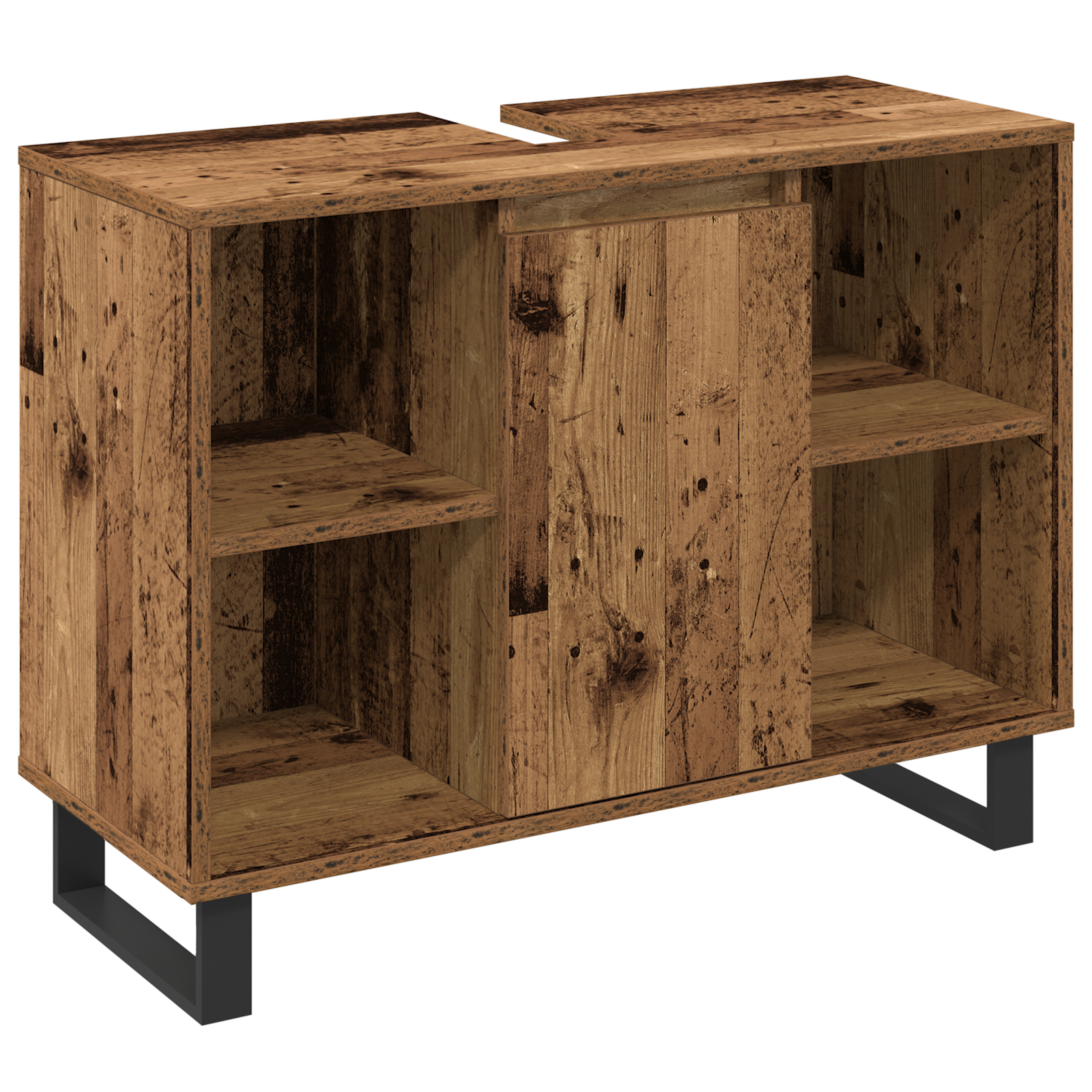 Set de mobilă pentru baie 3 Piese Lemn Vechi Lemn Compozit [3]