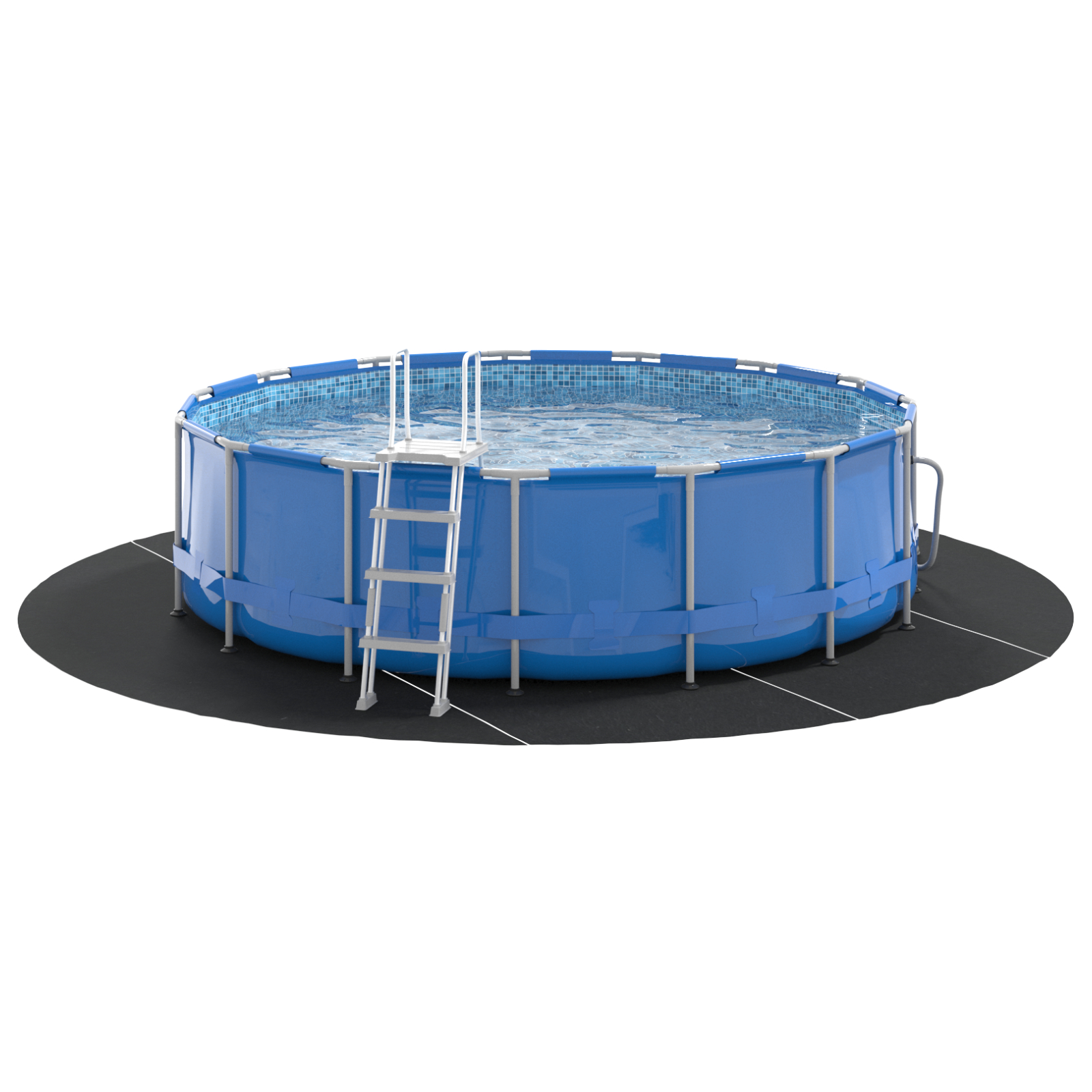 Capac rotund pentru piscină Negru Plastic Ø 500 cm [3]