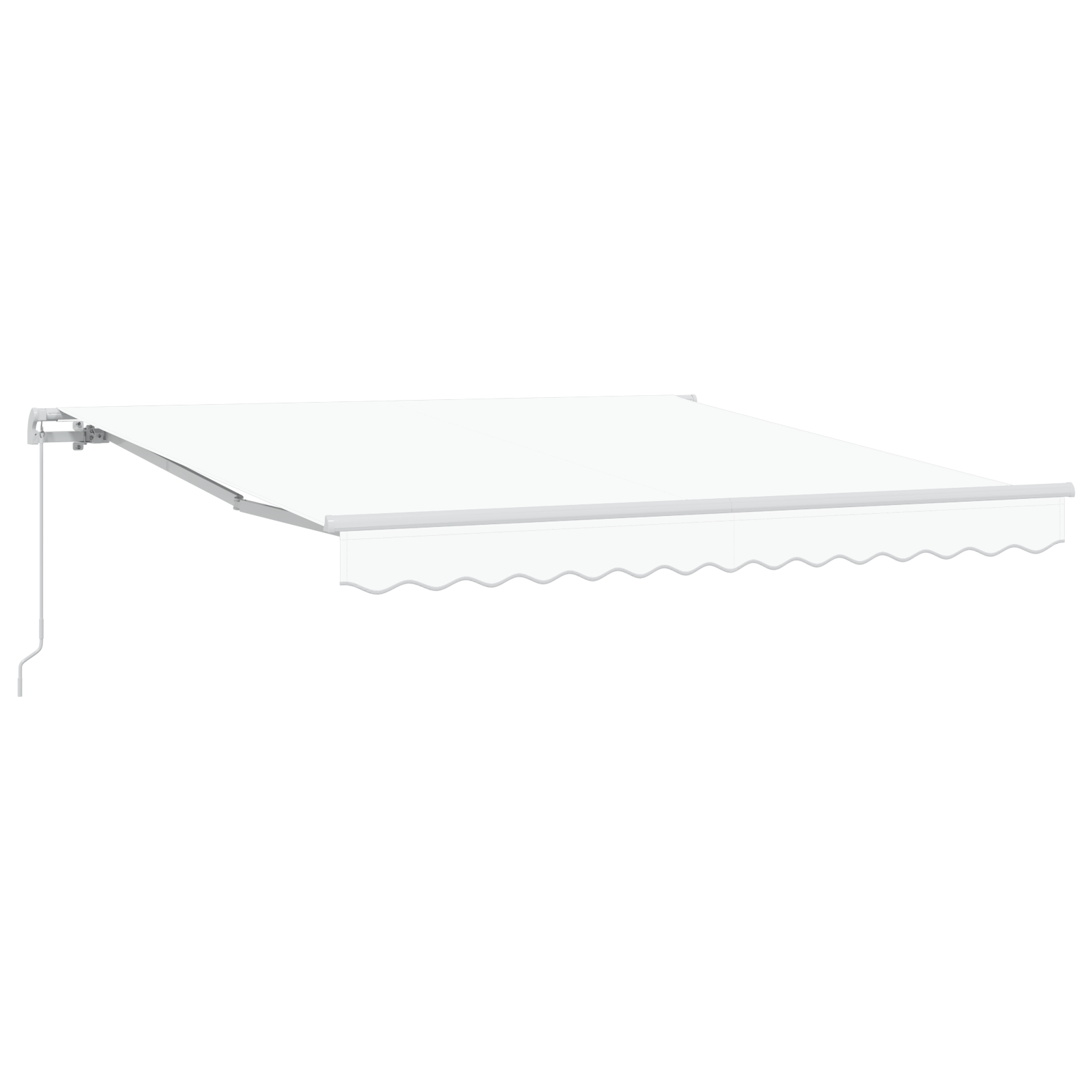 Marchiză manuală retractabilă albă 300x250 cm,  Fabrică de înlocuire pentru marchiză 3x2,5 m albă [2]