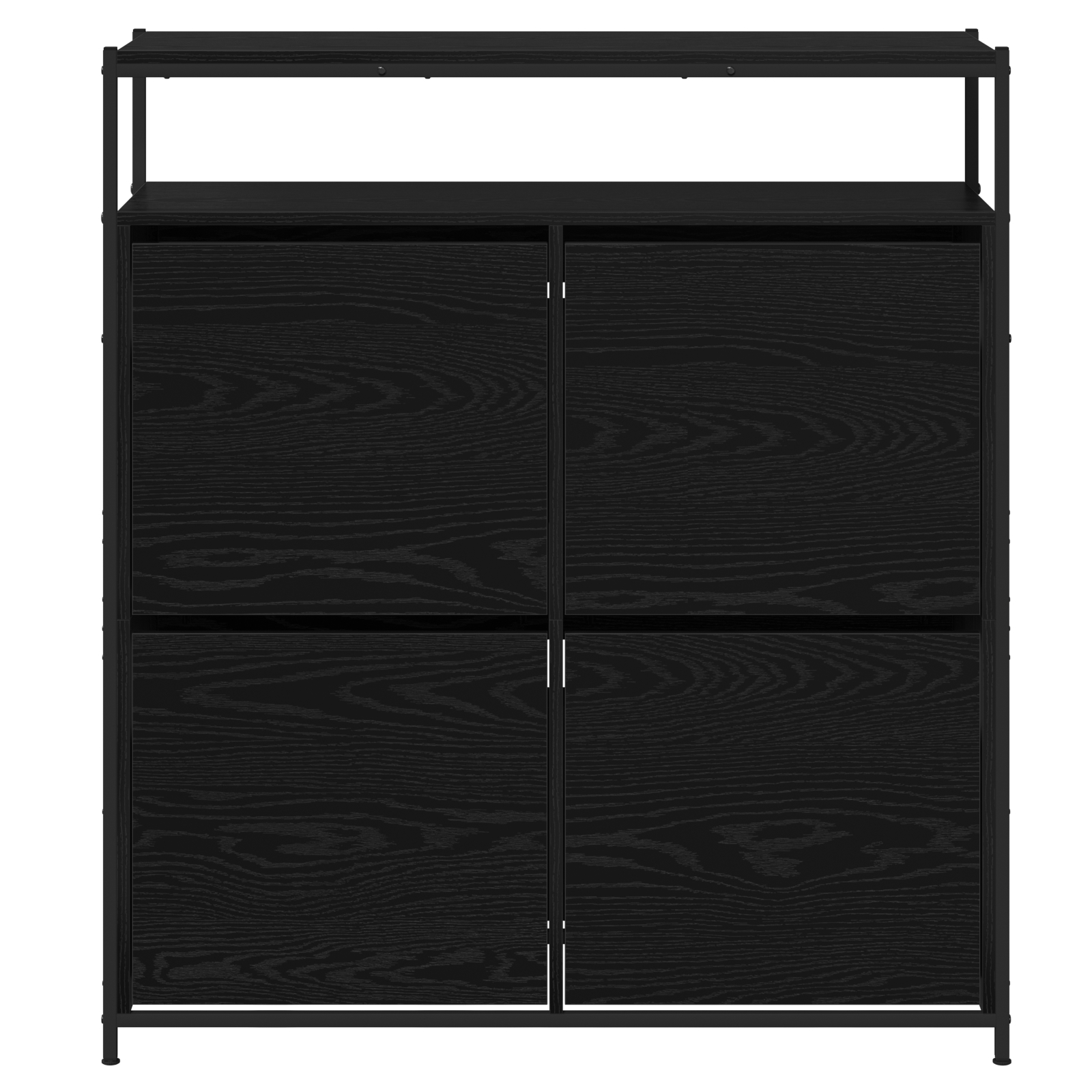 Cabinet pentru pantofi cu 4 sertare flip Black Oak 100x34x112 cm [6]