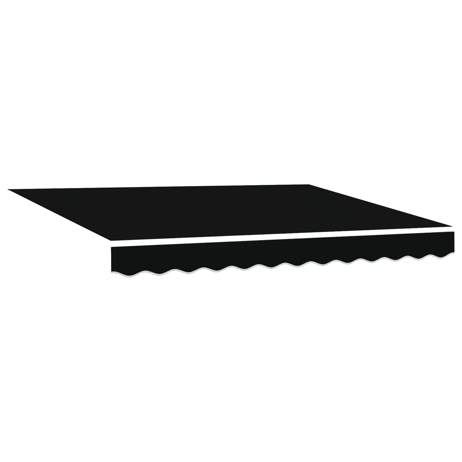 Marchiză retractabilă manuală  Negru 300x250 cm, Țesătură de schimb pentru marchiză  pentru cadru de 3x2.5 m Negru [5]