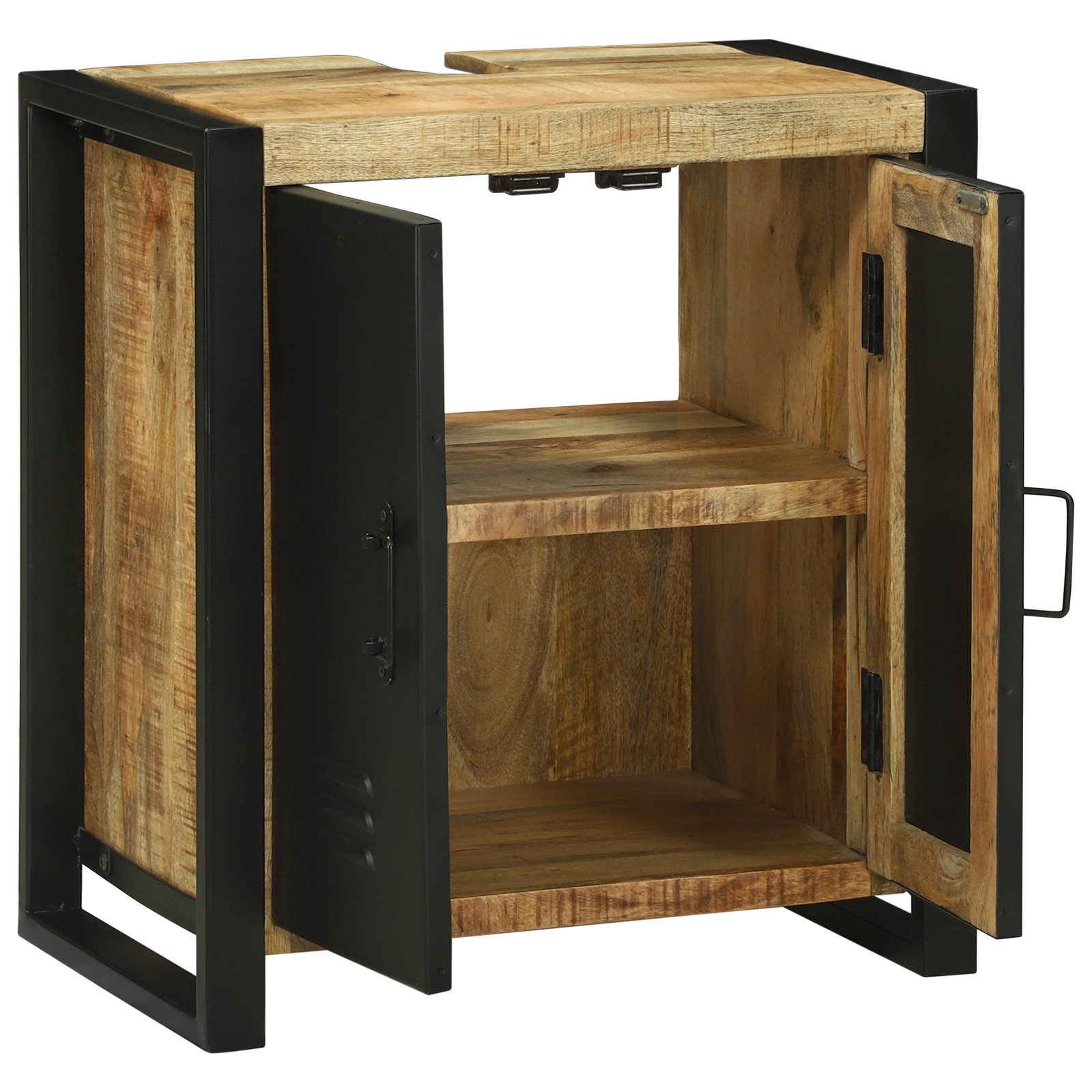 Cabinet Chiuvetă 55x35x60 cm Lemn Solid Mango Brut [3]