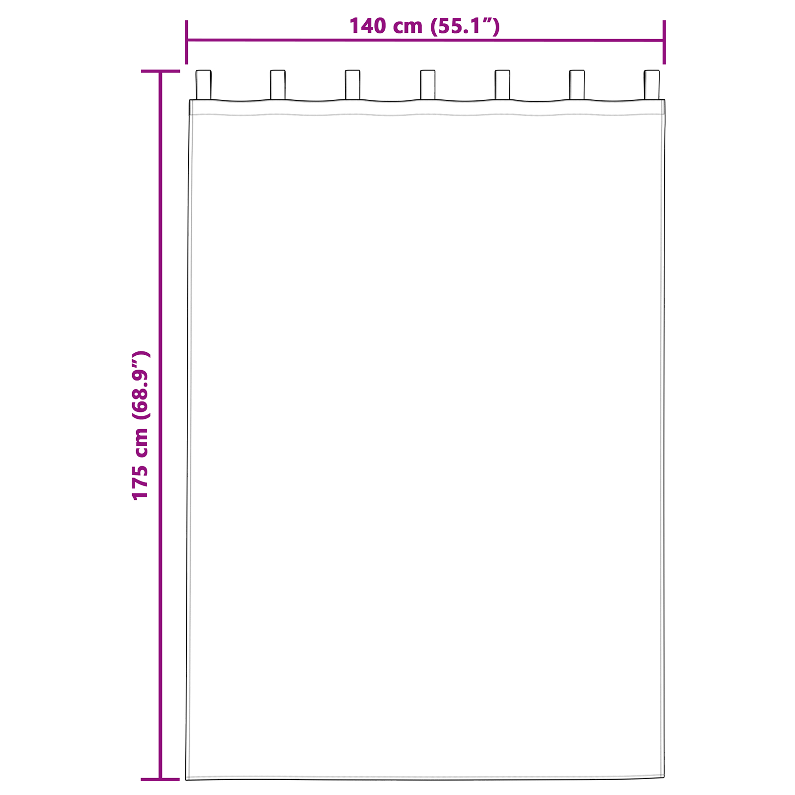 Draperii 2 pcs gri 175x140 cm [7]