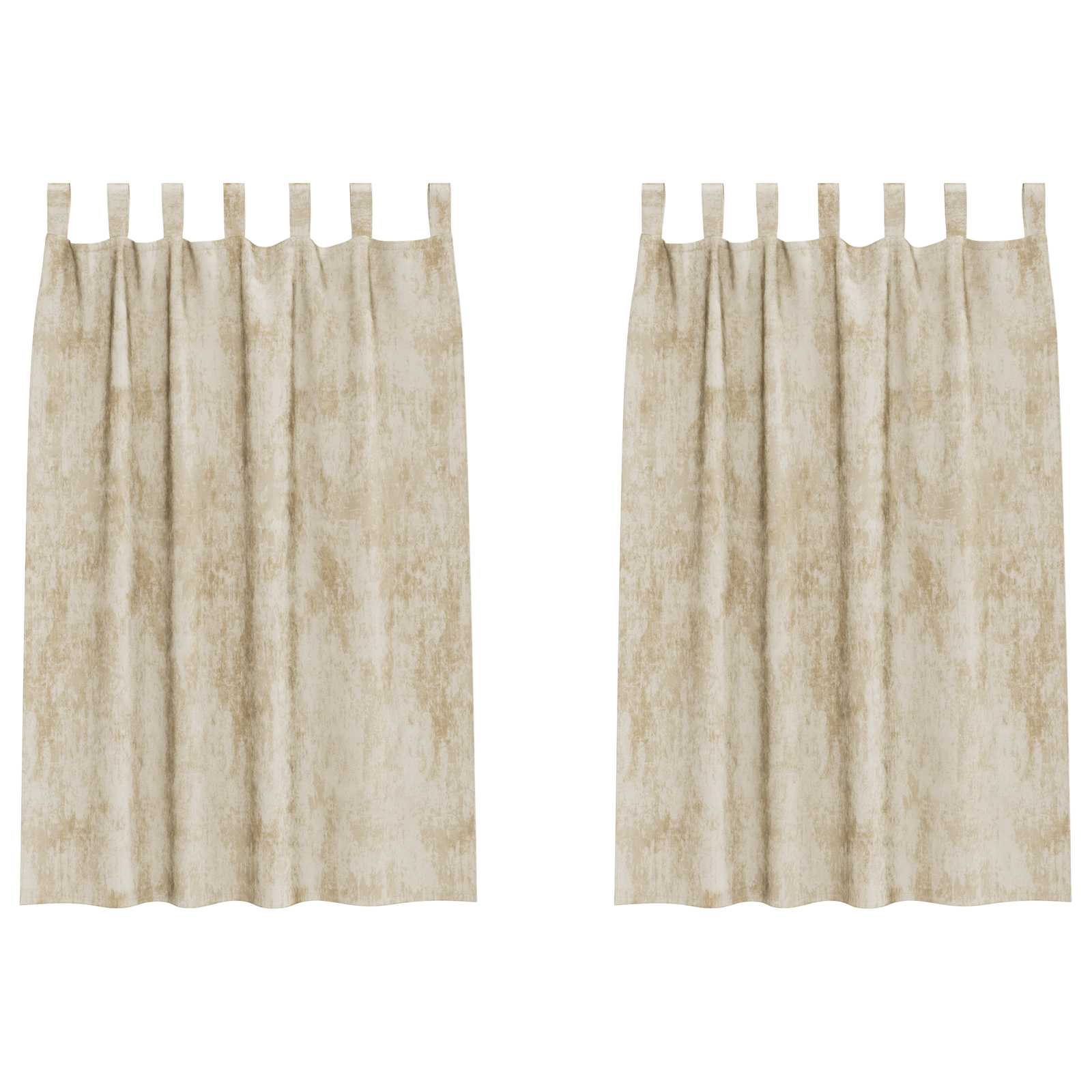 Draperii din catifea 2 piese cu ornamente deasupra crem 175x140 cm [2]