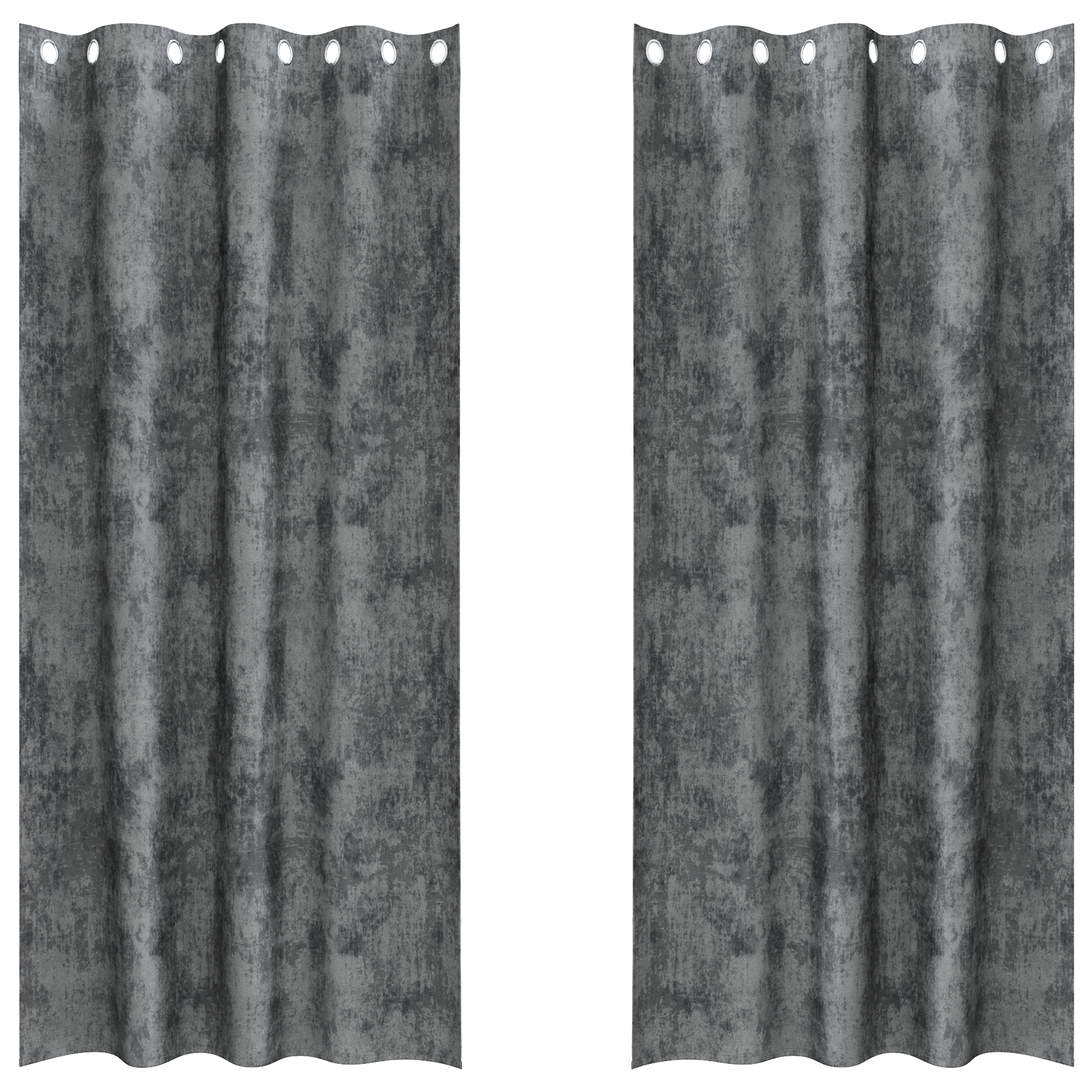 Draperii din catifea 2 bucăți cu gromete Gri 225x140 cm [2]