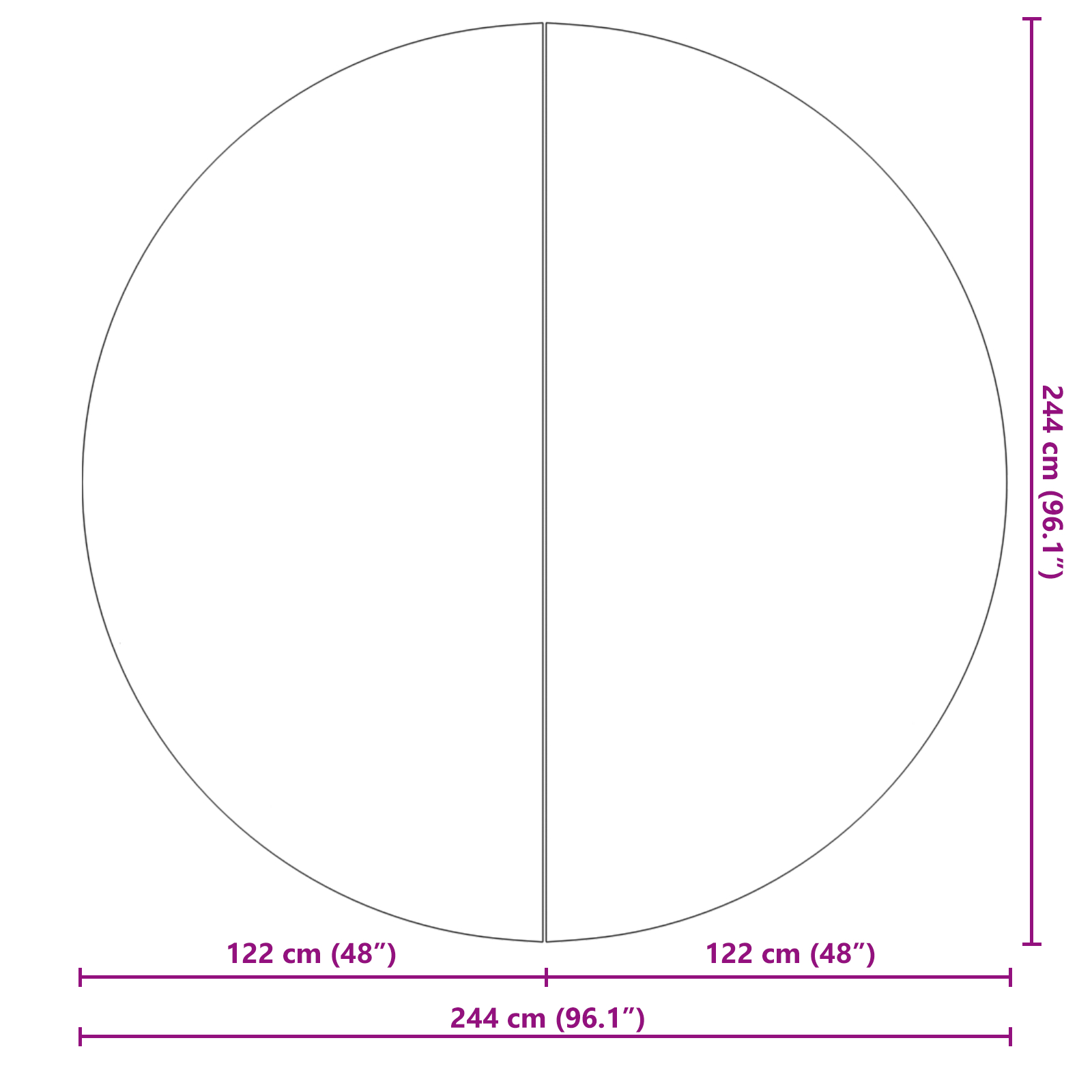 Căciulă rotundă pentru piscină Neagră Polietilenă Ø 244 cm [7]