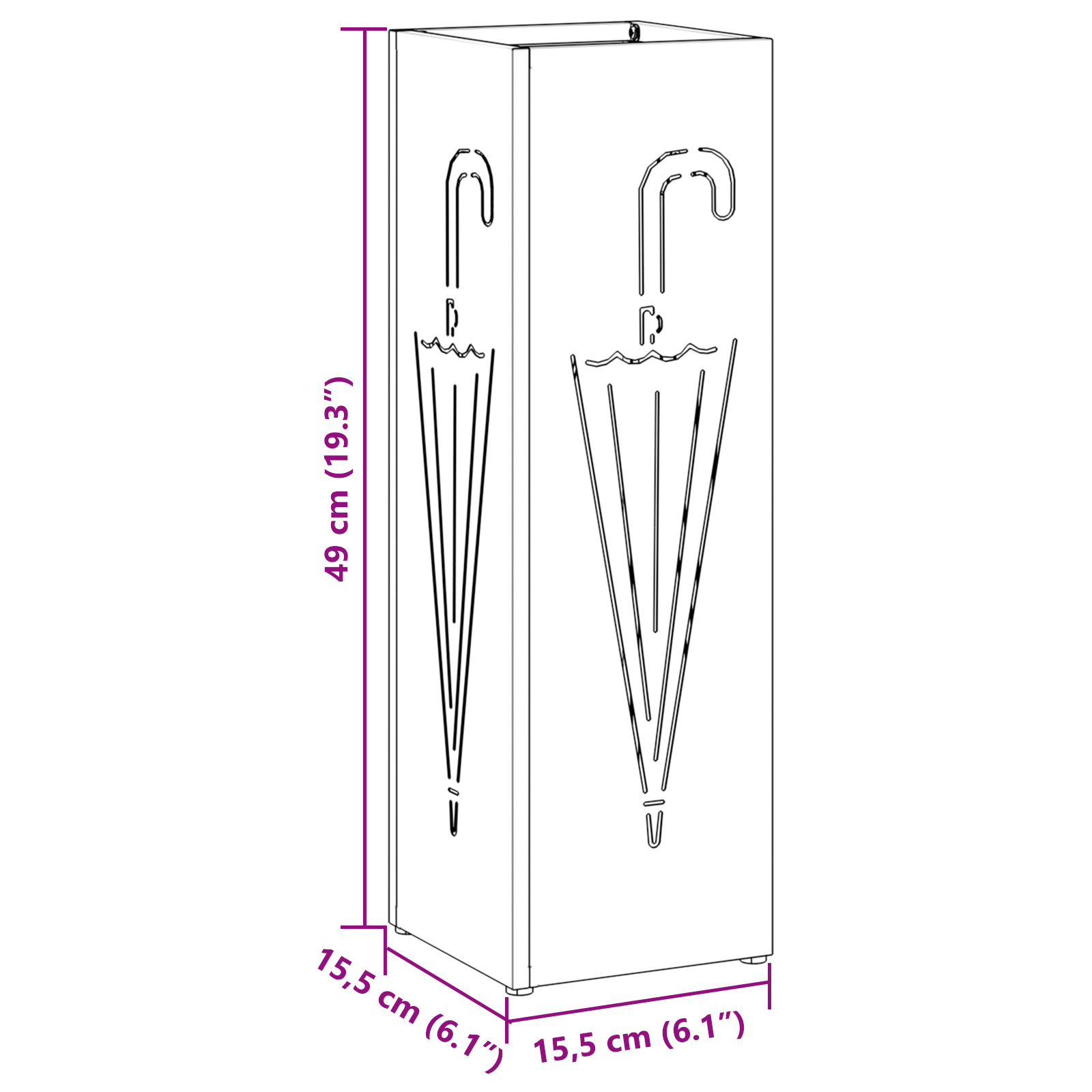 Suport pentru umbrele Galben muștar Metal Standard [7]