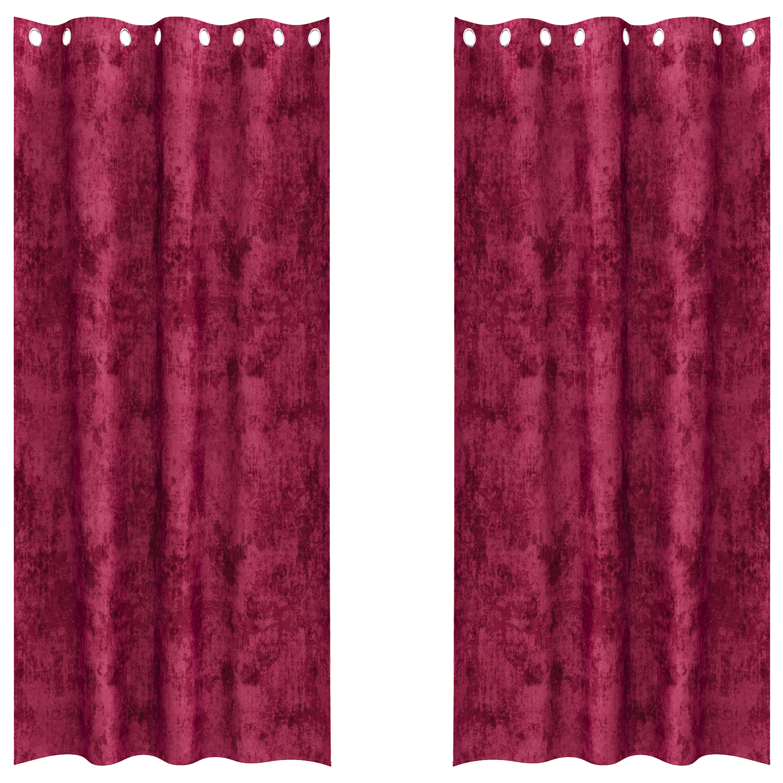 Draperii din catifea 2 bucăți cu gromete Bordo 245x140 cm [2]