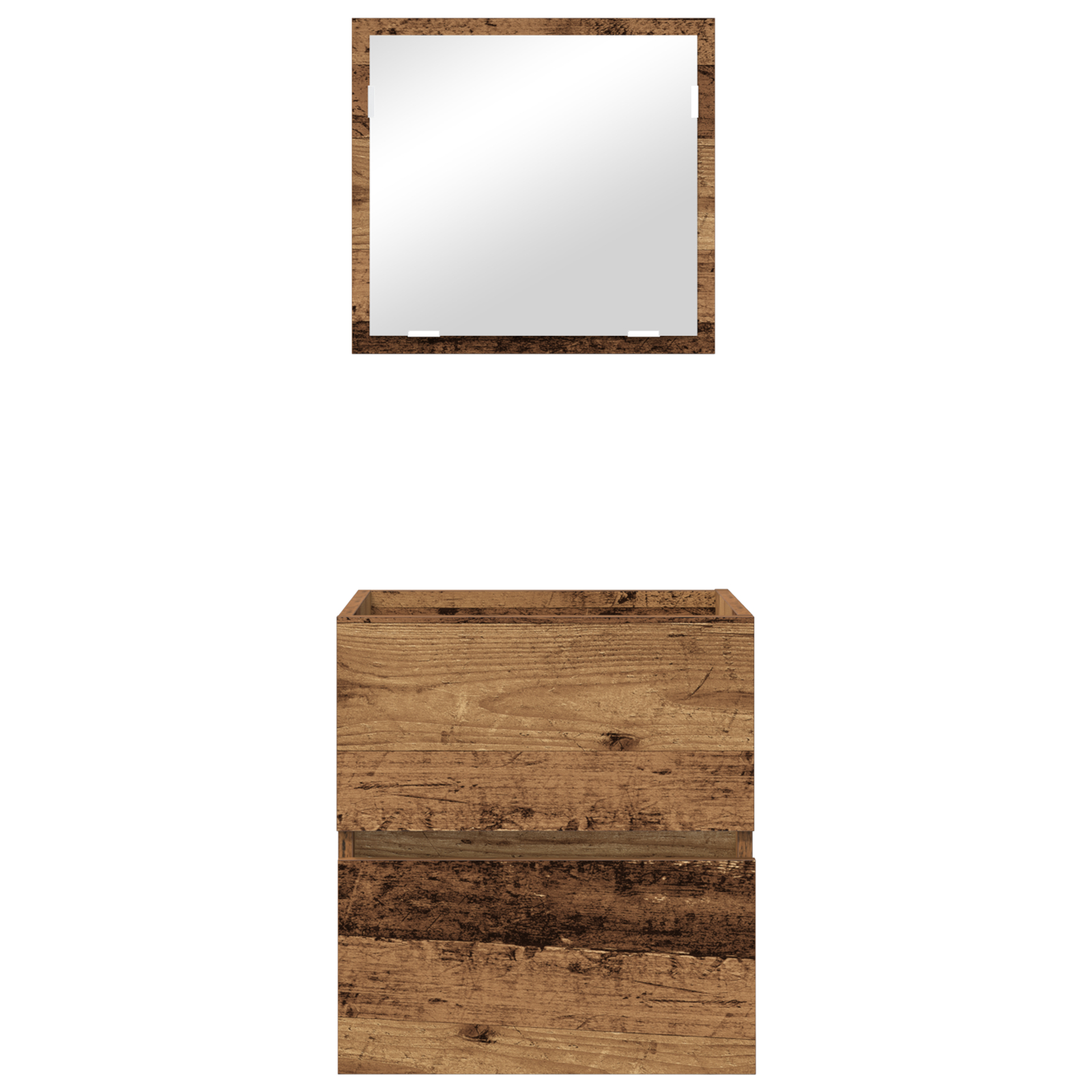 Cabinet de stocare pentru baie Lemn vechi MDF cu furnir de lemn [7]