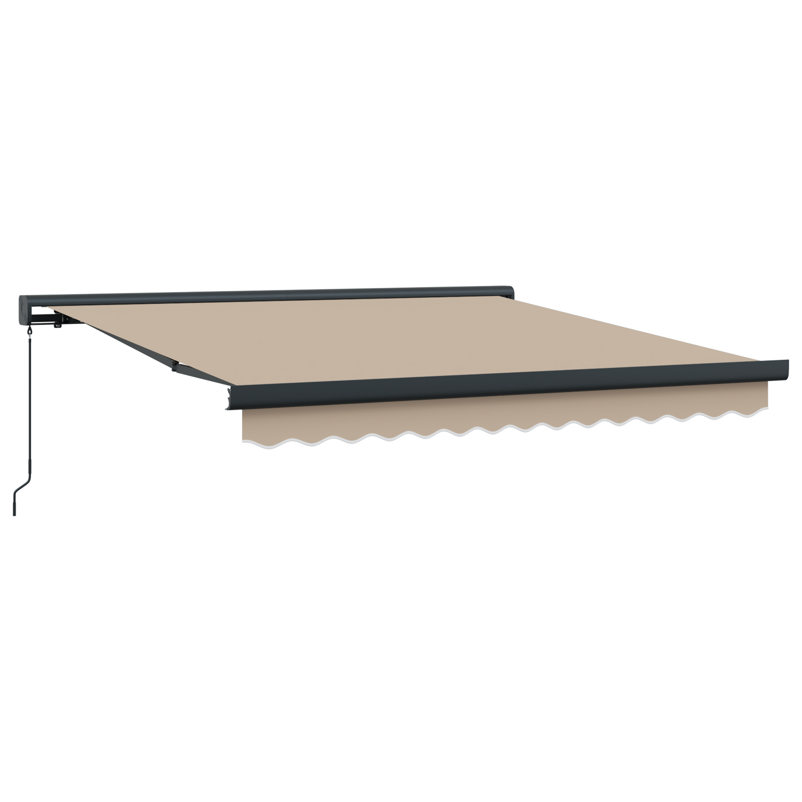 Marchiză manuală retractabilă bej 300x250 cm, Fabrică de schimb pentru marchiză  pentru cadru de 3x2.5 m bej [2]