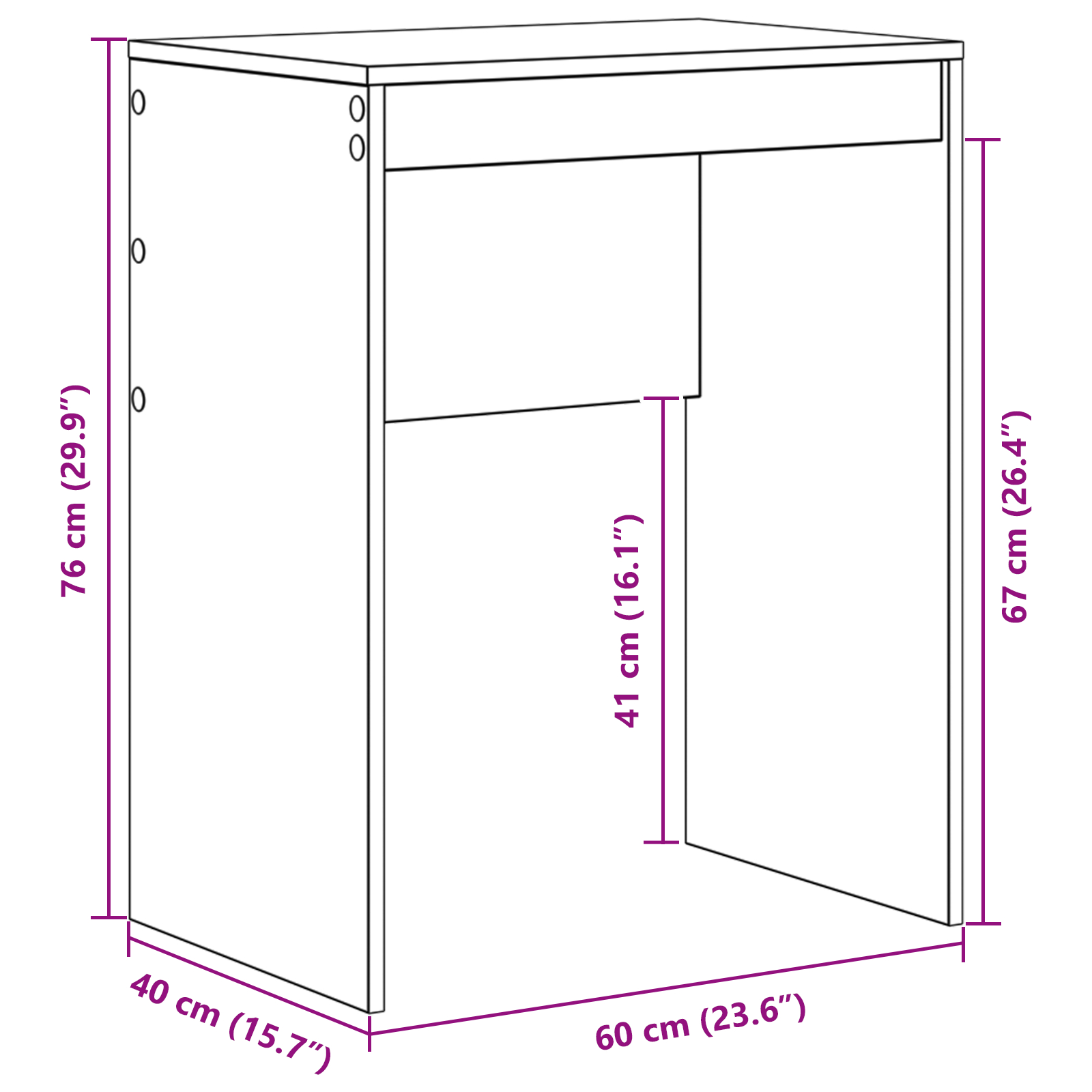 birou de scris Gri Sonoma Plăci aglomerate 60 x 40 x 76 cm [8]