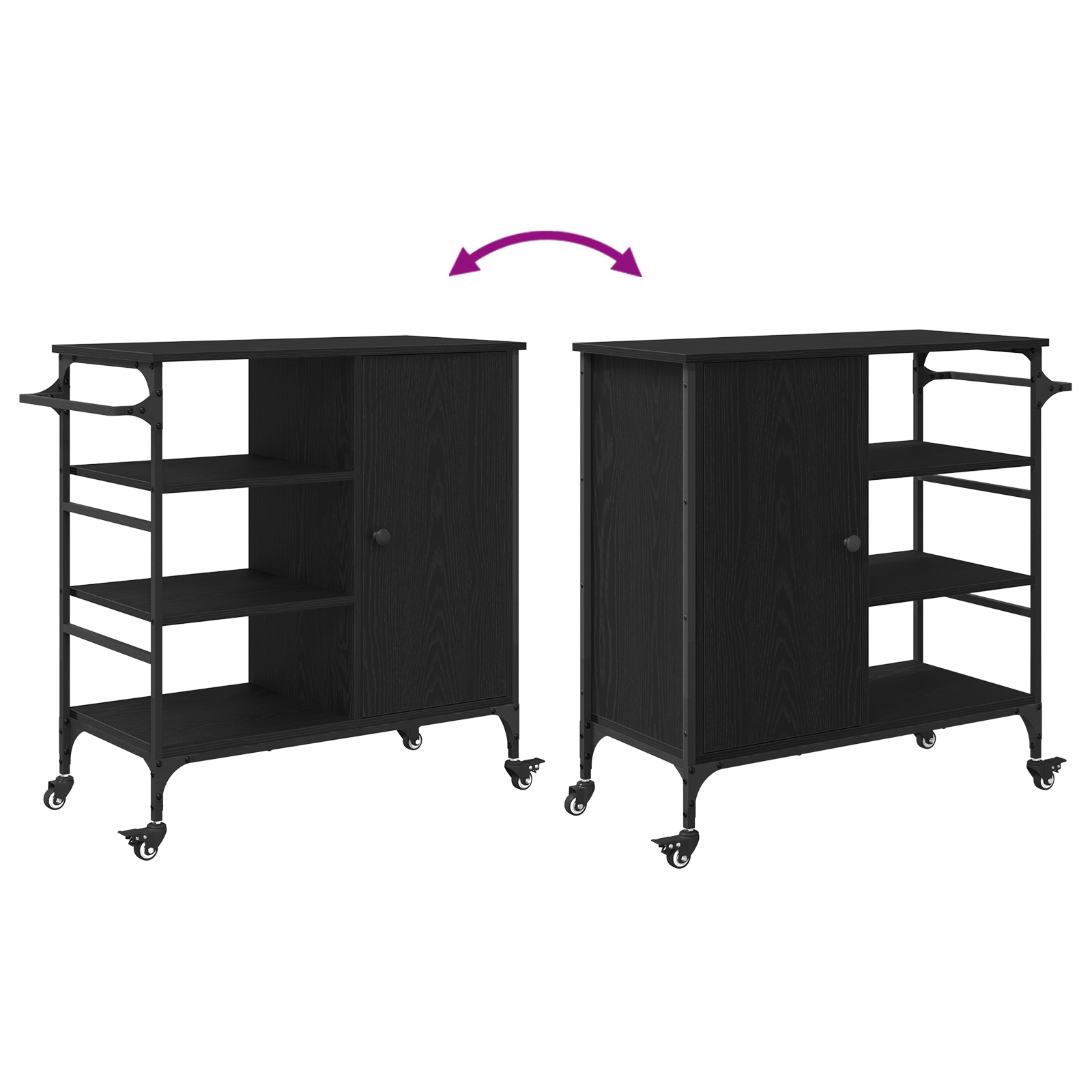 Cărucior de bucătărie Stejar negru 87.5x38.5x84.5 cm Lemn prelucrat [10]