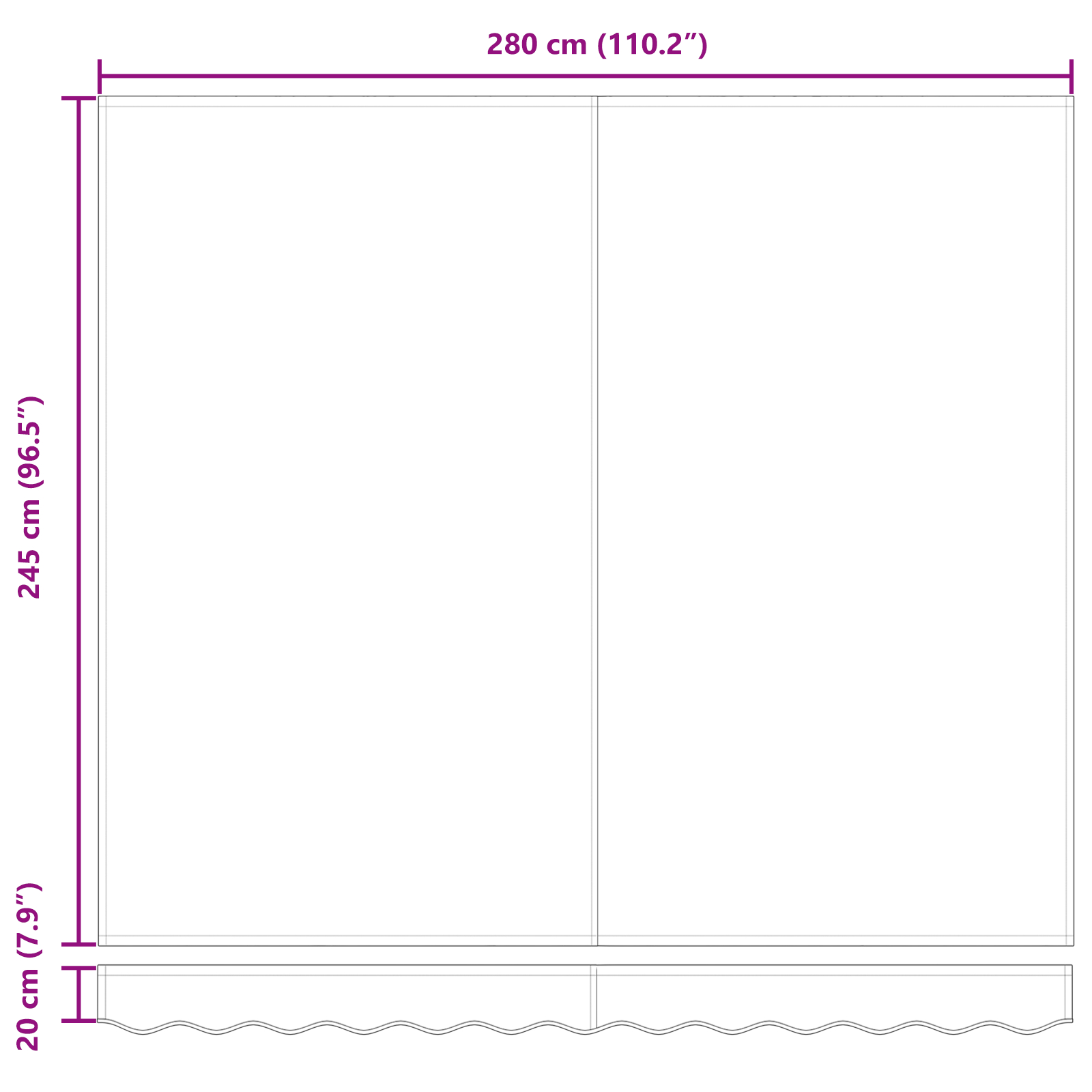 Marchiză Automată Retractabilă Bej 300x250 cm,  Material de Înlocuire pentru Marchiză 3x2.5 m Bej [11]