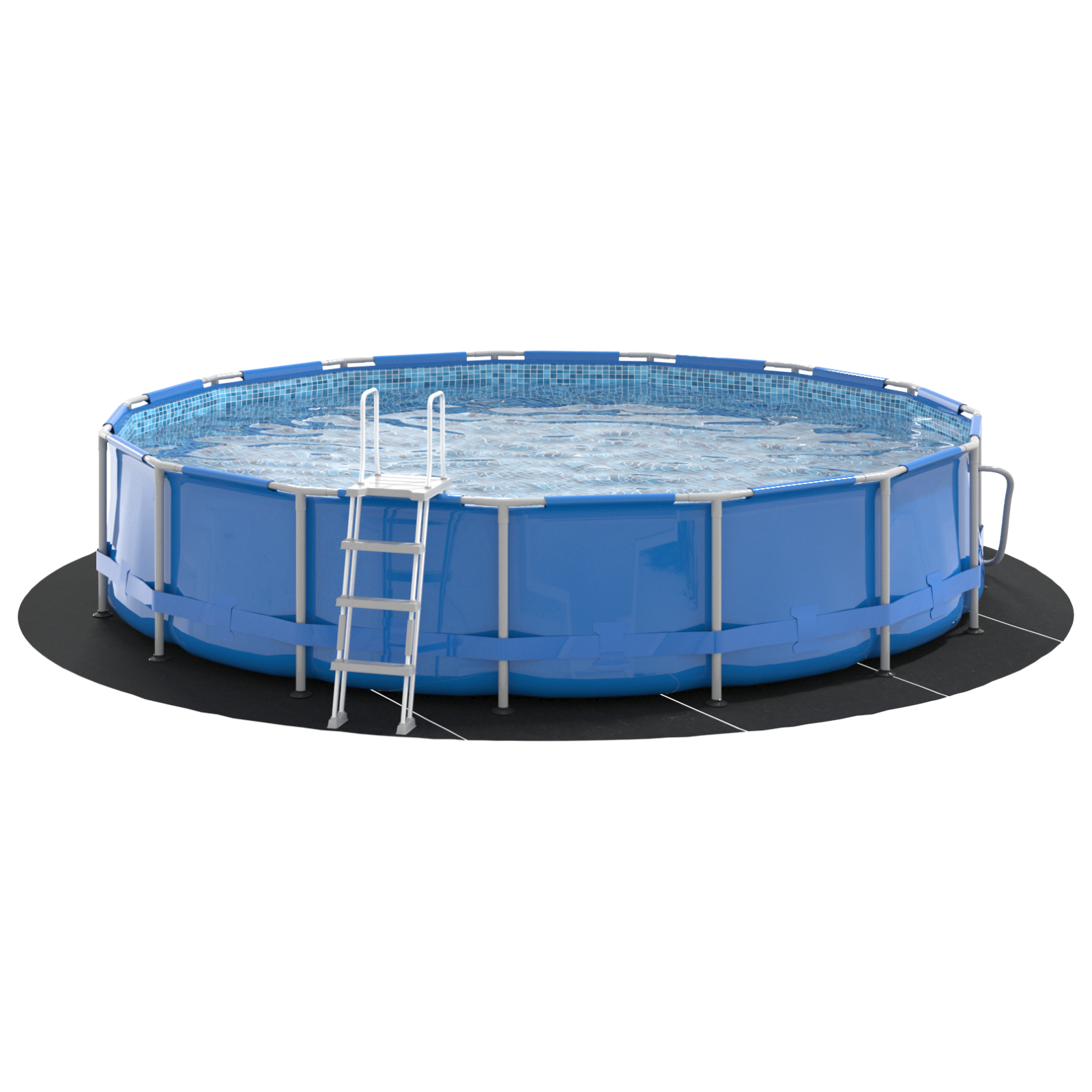 Cască Rotundă pentru Piscină Negru Polietilenă Ø 550 cm Durabilă [3]