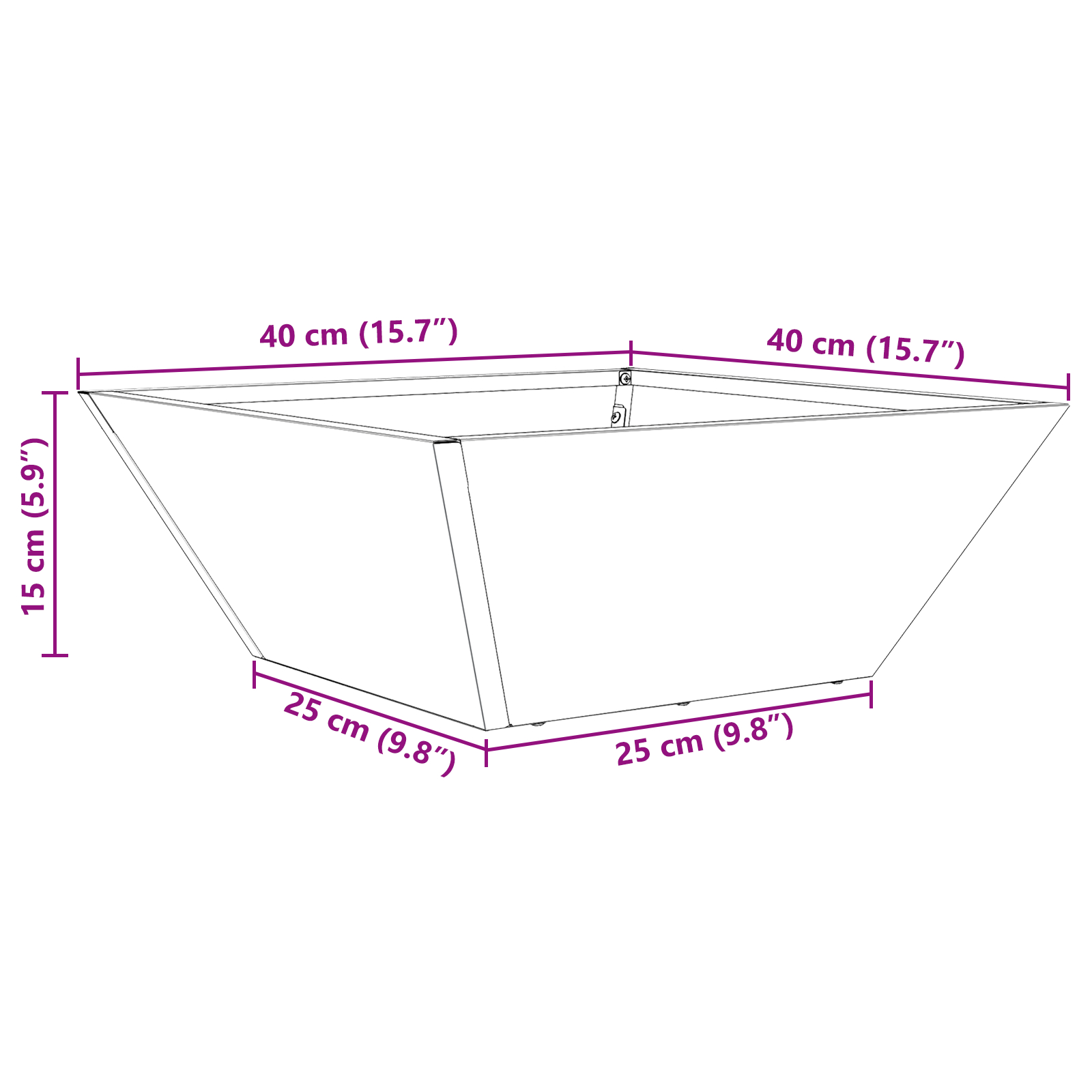 Ghiveci din Plastic Antracit Plastic 40 x 40 x 15 cm [11]