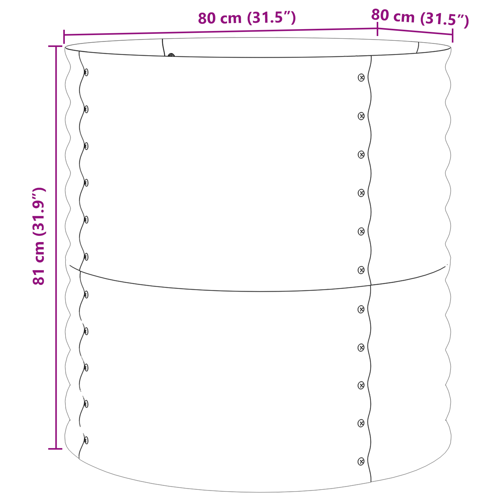 Pătuț de grădină maro cu aspect de lemn 80x80x81 cm din oțel [8]