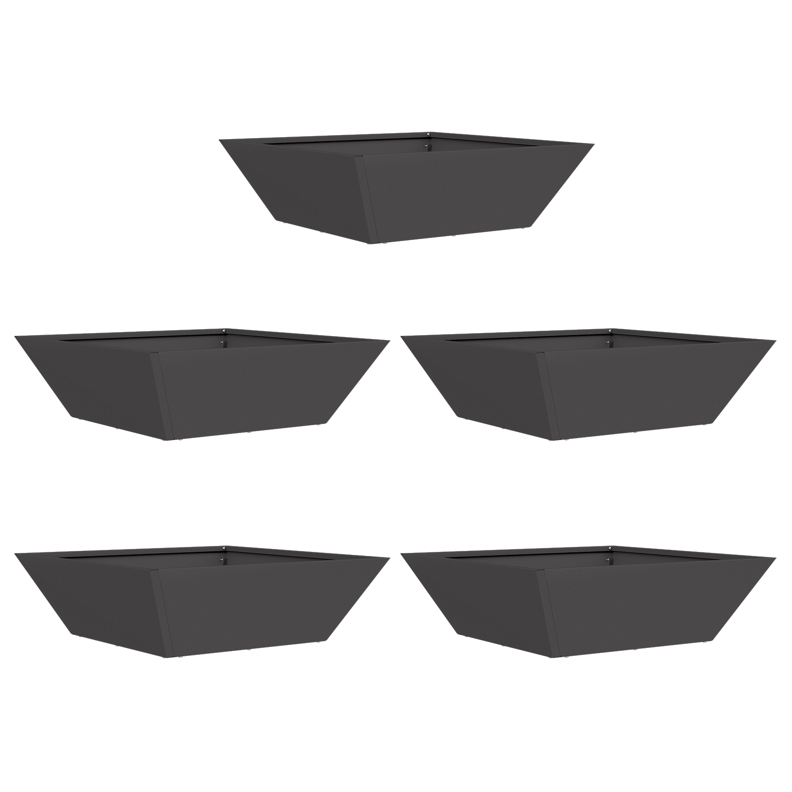 Set de Ghivece din Plastic Negru 50 x 50 x 15 cm [2]