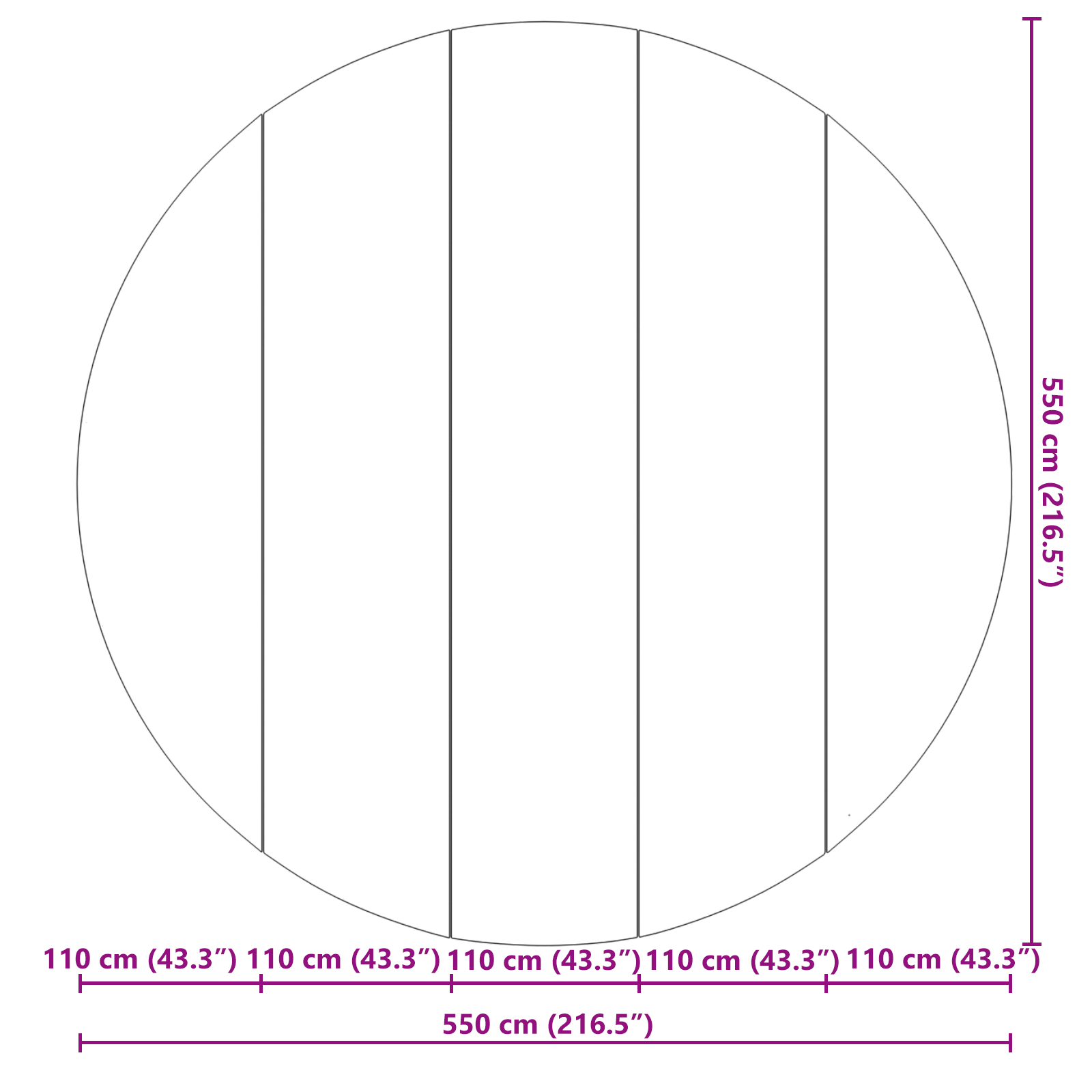 Husă Rotundă pentru Piscină Neagră Polietilenă Ø 550 cm [7]