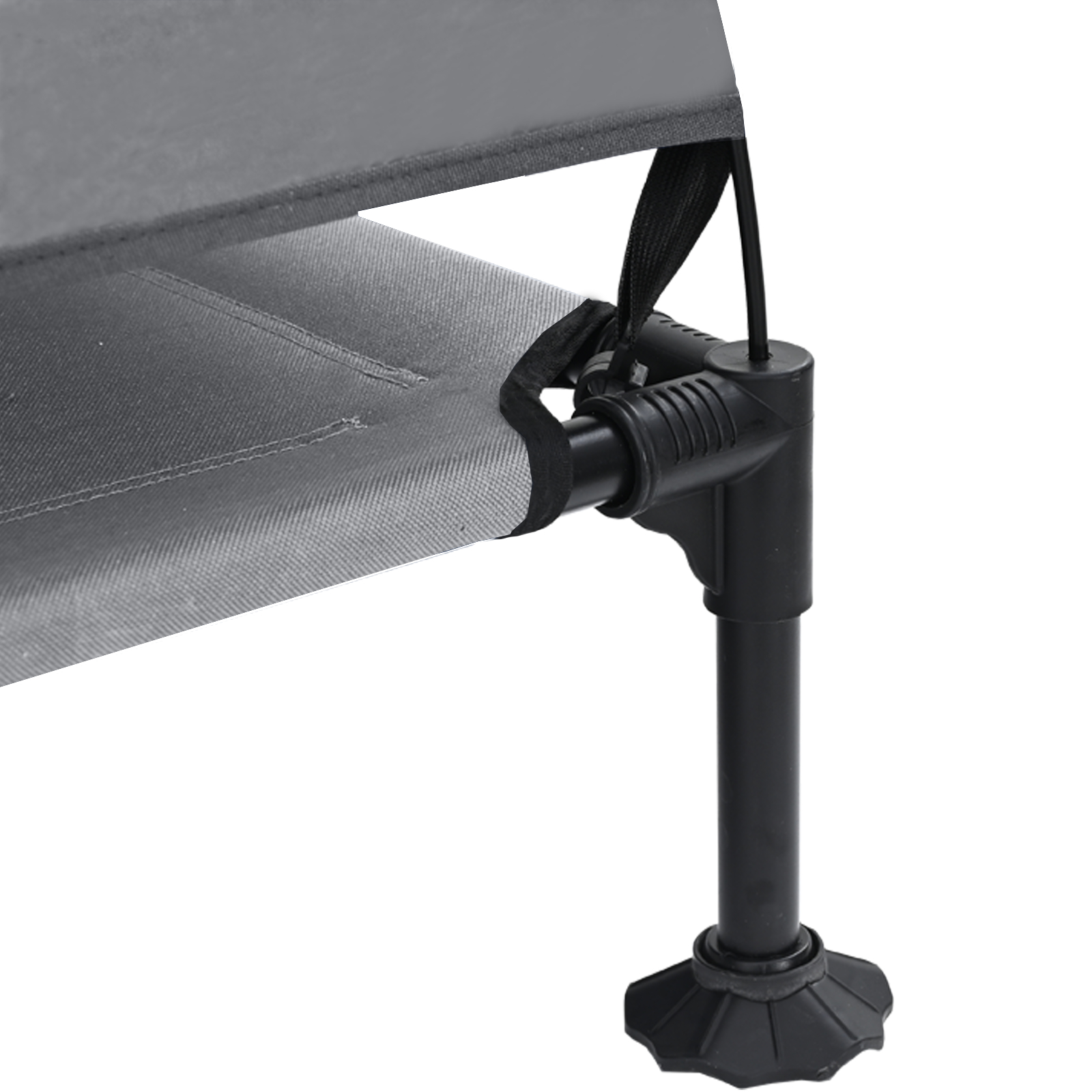 Pat pentru câini ridicat cu copertină detașabilă gri deschis XL oțel [6]