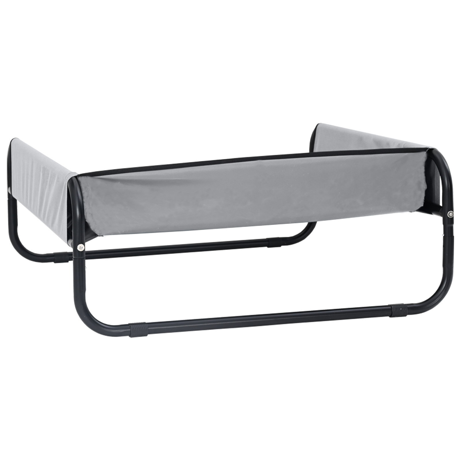 Pat ridicat pentru câini gri deschis M din țesătură Oxford și metal [5]