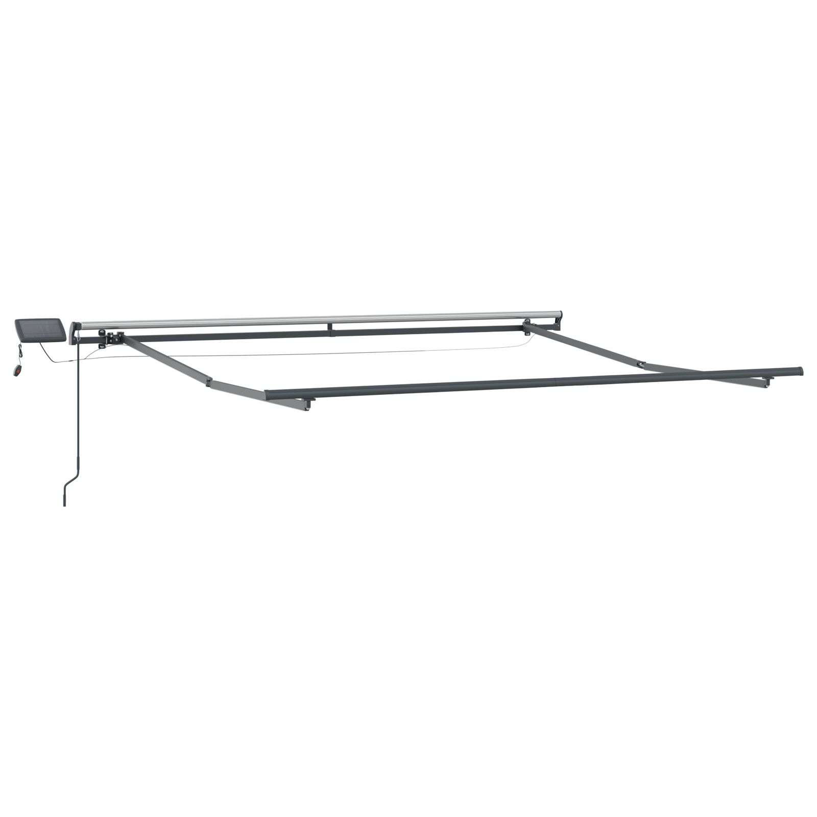Marchiză manuală retractabilă cu LED neagră 300x250 cm,  material de înlocuire pentru marchiză 3x2.5 m cadru negru [5]