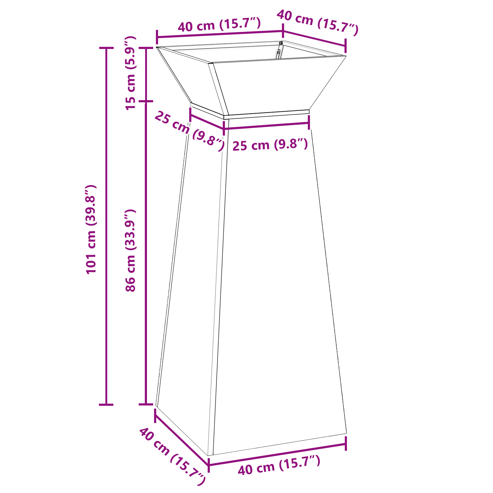Suport pentru plante Oțel inoxidabil 40 x 40 x 101 cm Durabil [10]