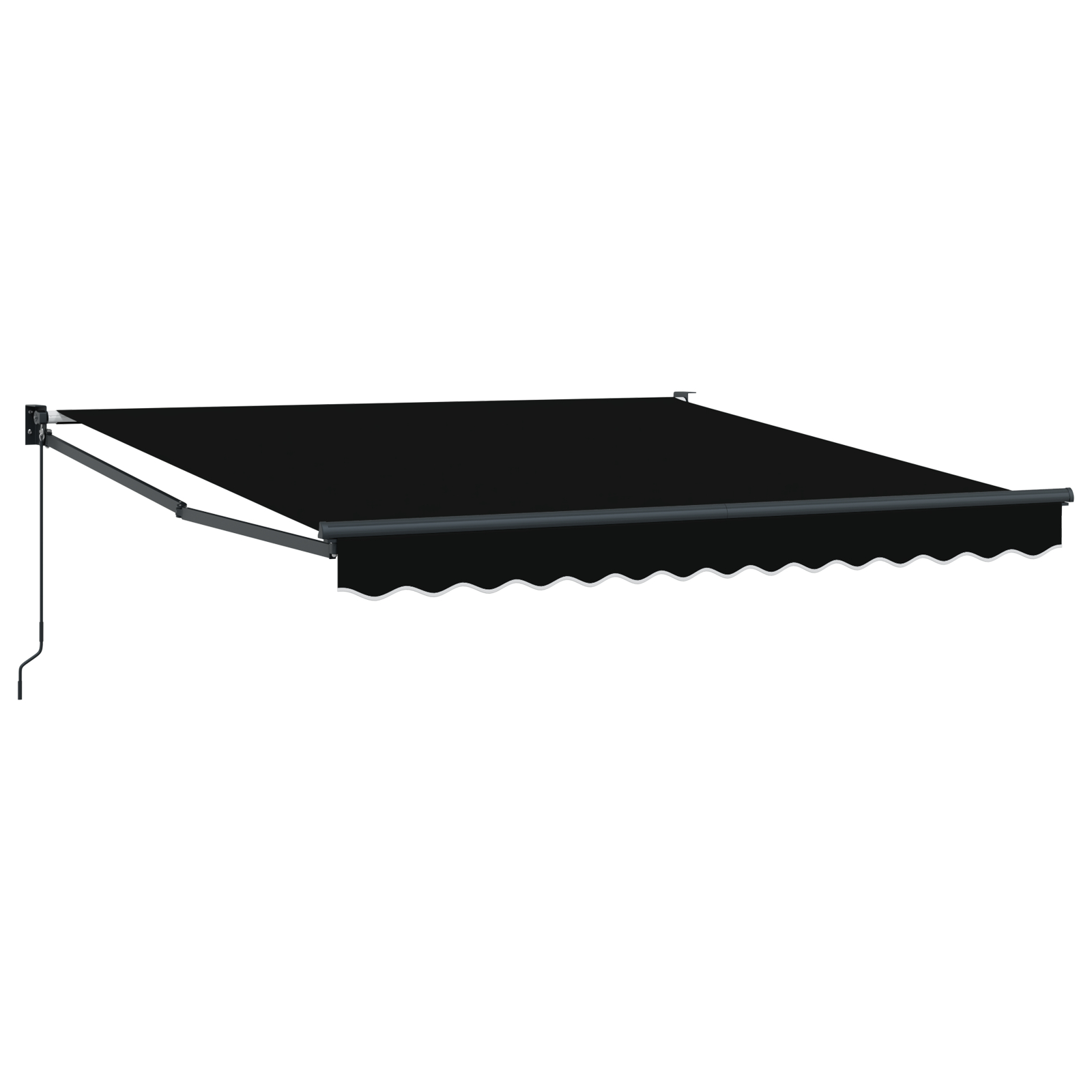 Marchiză Manuală Retractabilă Neagră 300x250 cm, Fabrică de înlocuire pentru Marchiză  3x2,5 m Cadru Negru [2]