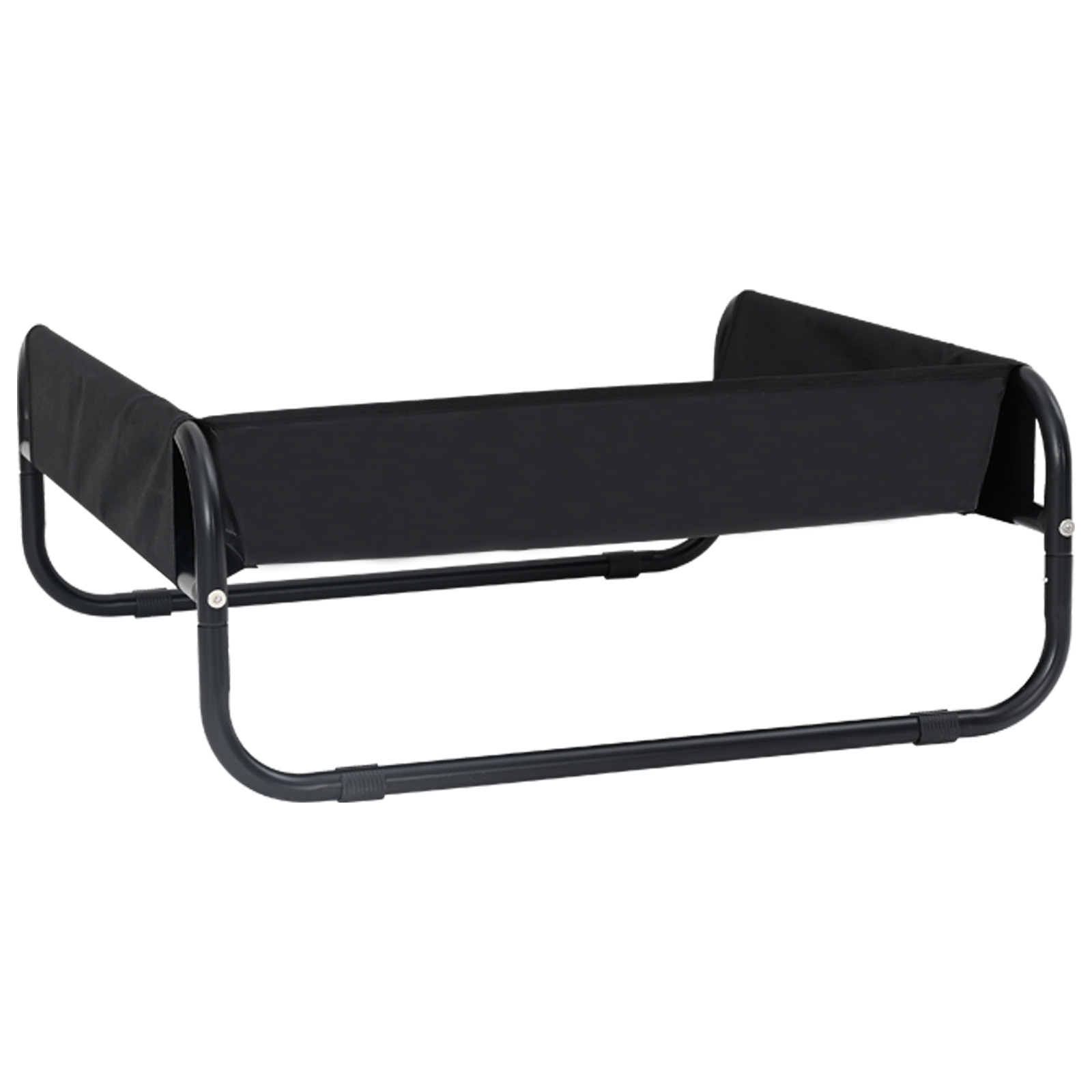 Pat ridicat pentru câini negru, din țesătură Oxford și oțel [5]