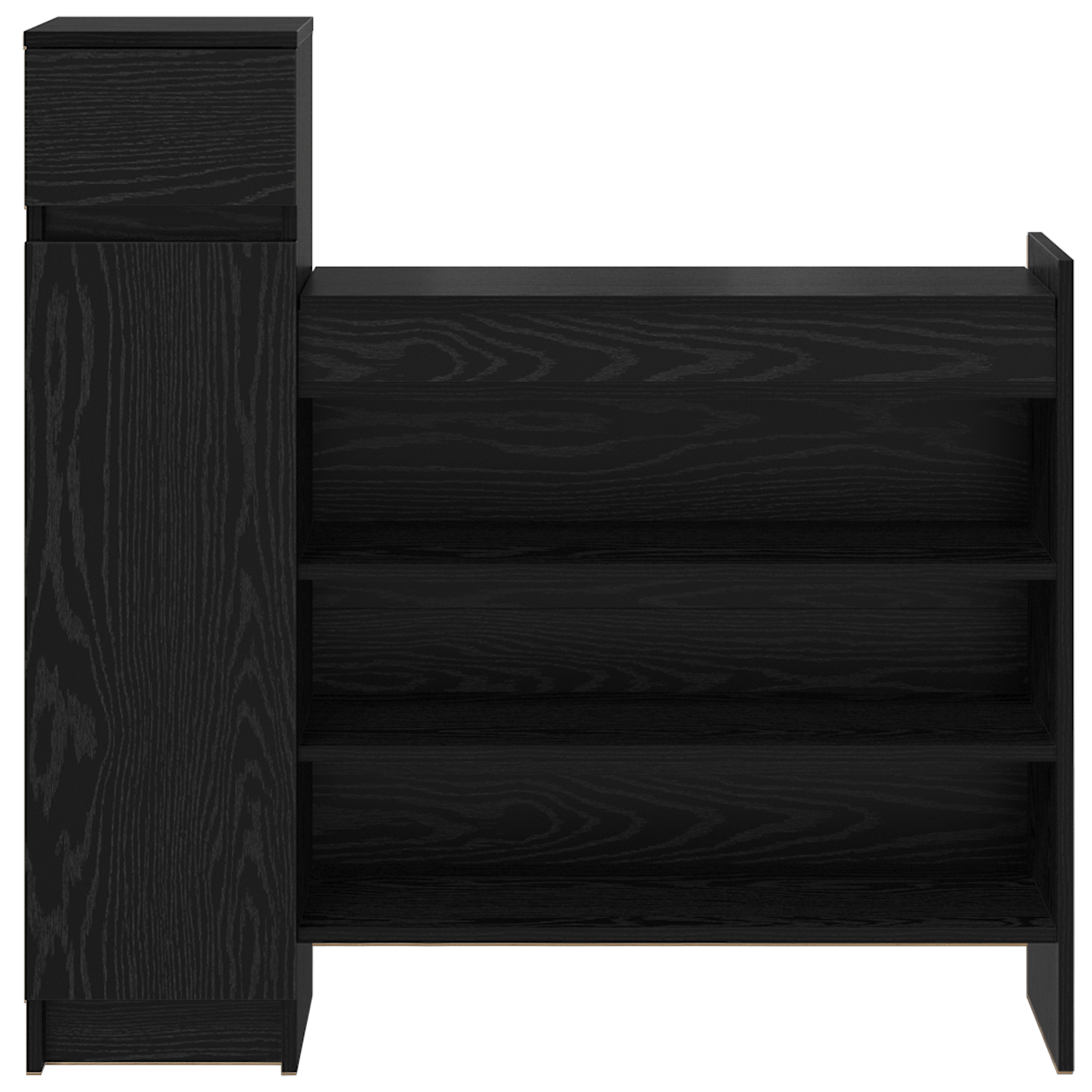 Cabinet pentru Pantofi Stejar Negru 100.5x28x100 cm Lemn prelucrat [5]
