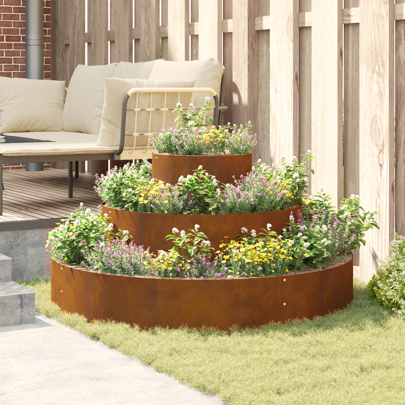 Ghiveci Metalic Oțel rezistent la intemperii Ø 120 cm [3]