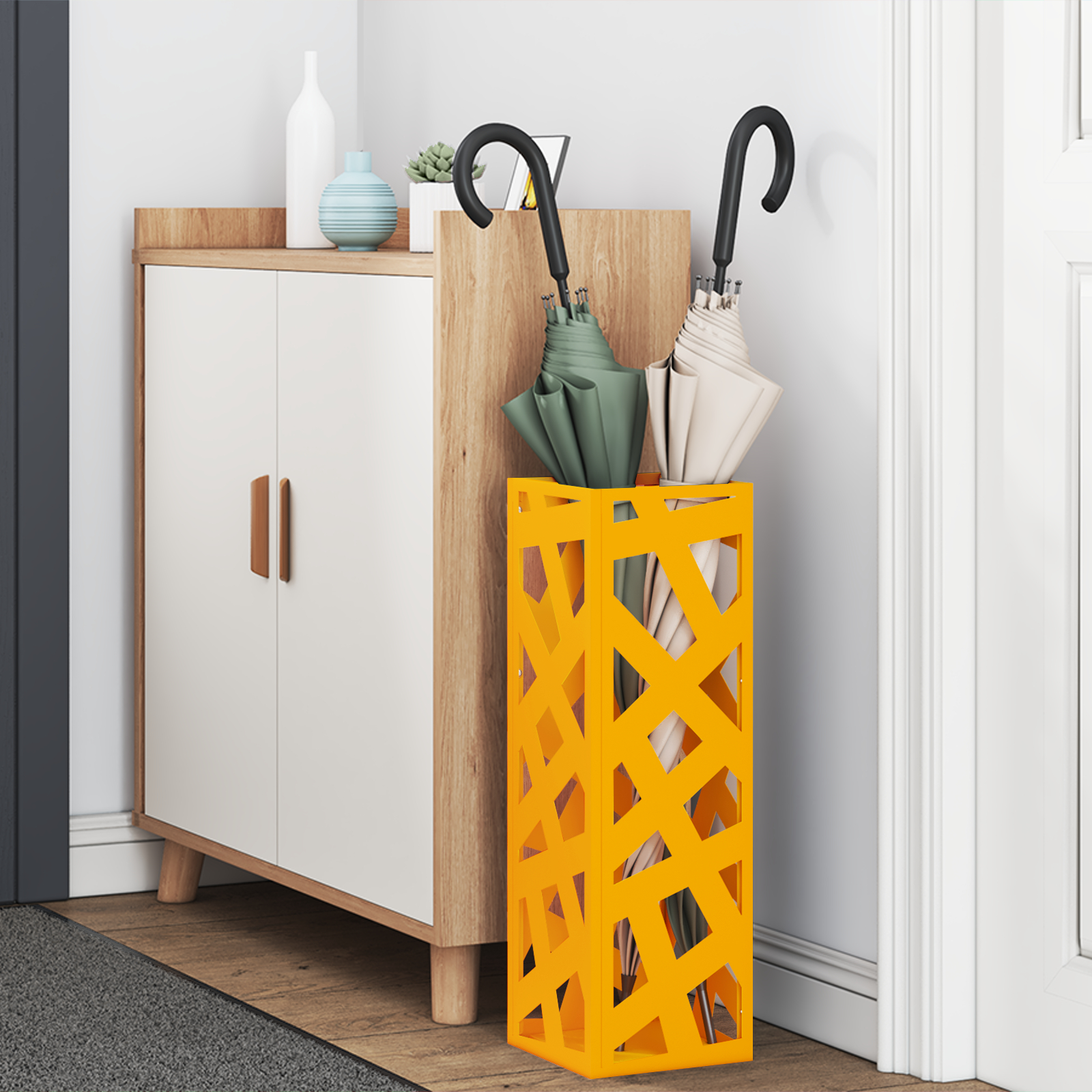 Suport de umbrele Galben muștar Metal Mediu Elegant [3]