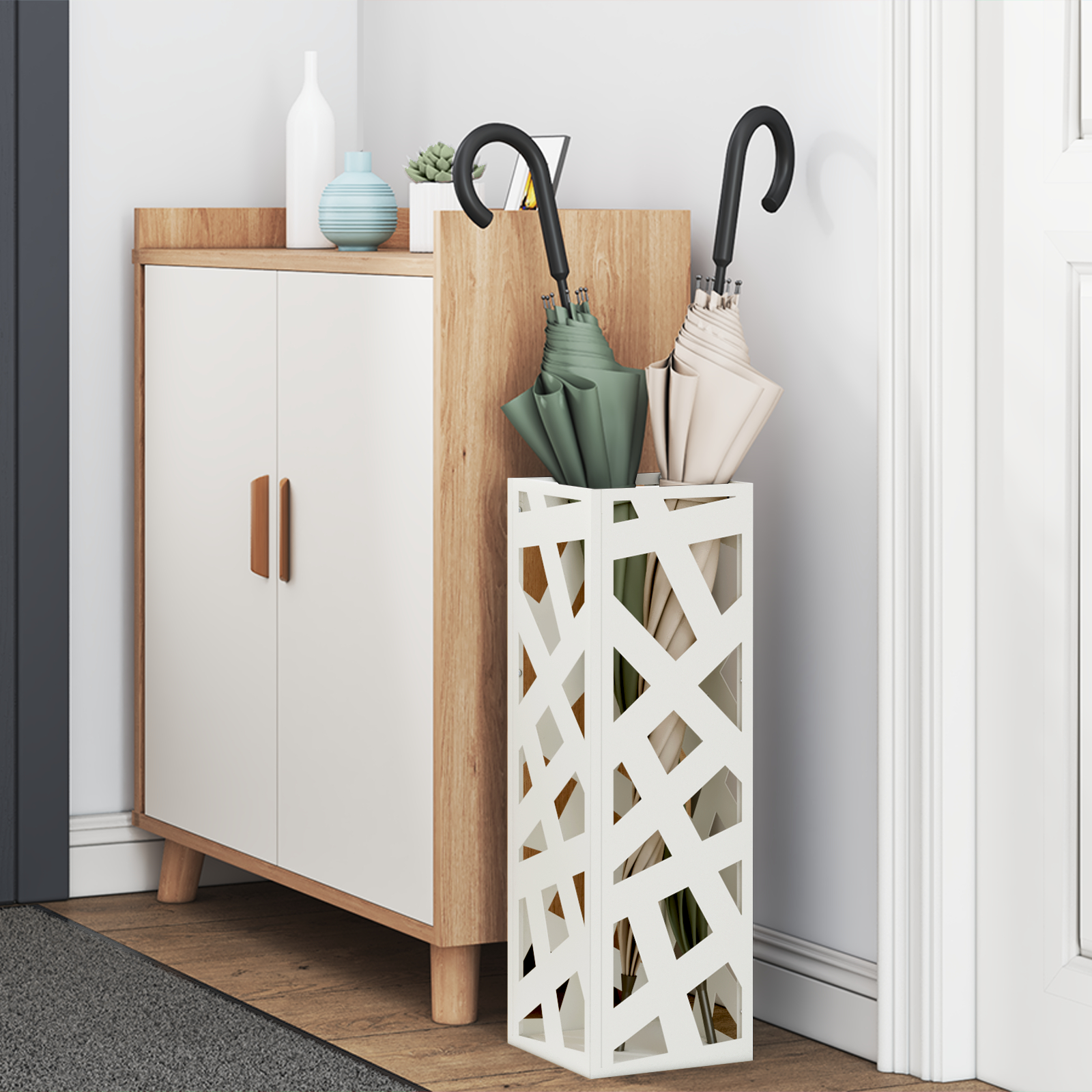 Suport pentru umbrele Alb Metal Standard Suport pentru umbrele [3]