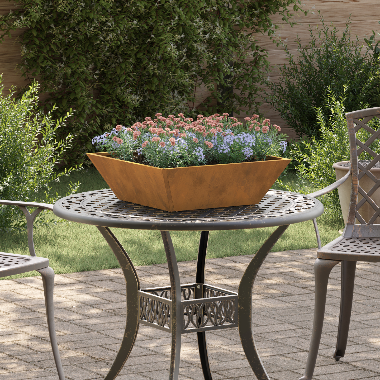 Ghivece - Ghiveci Metalic Oțel erodat 50 x 50 x 15 cm Inserții Decorative