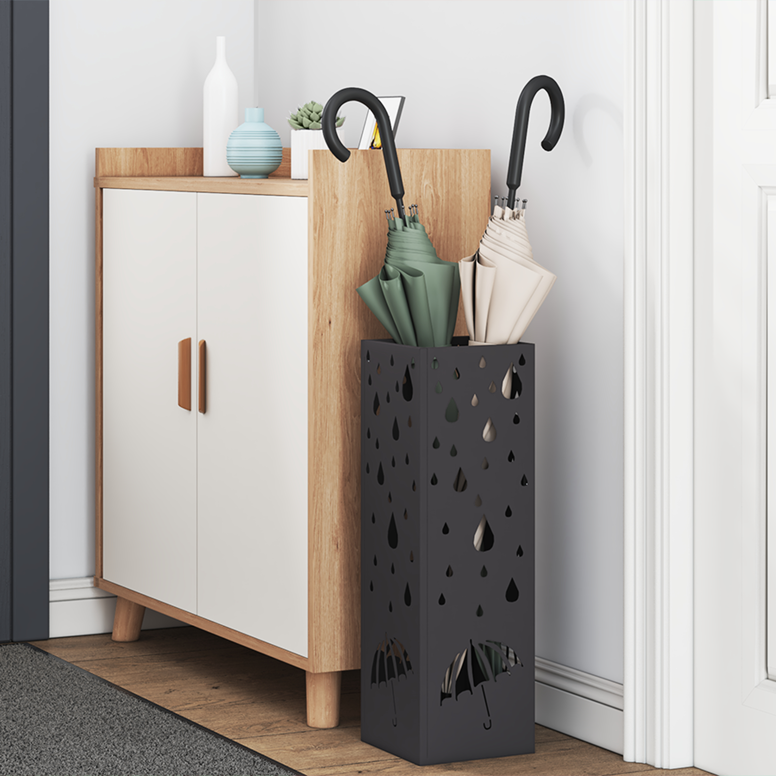 Suport de Umbrele Negru Metal Mediu Model [3]