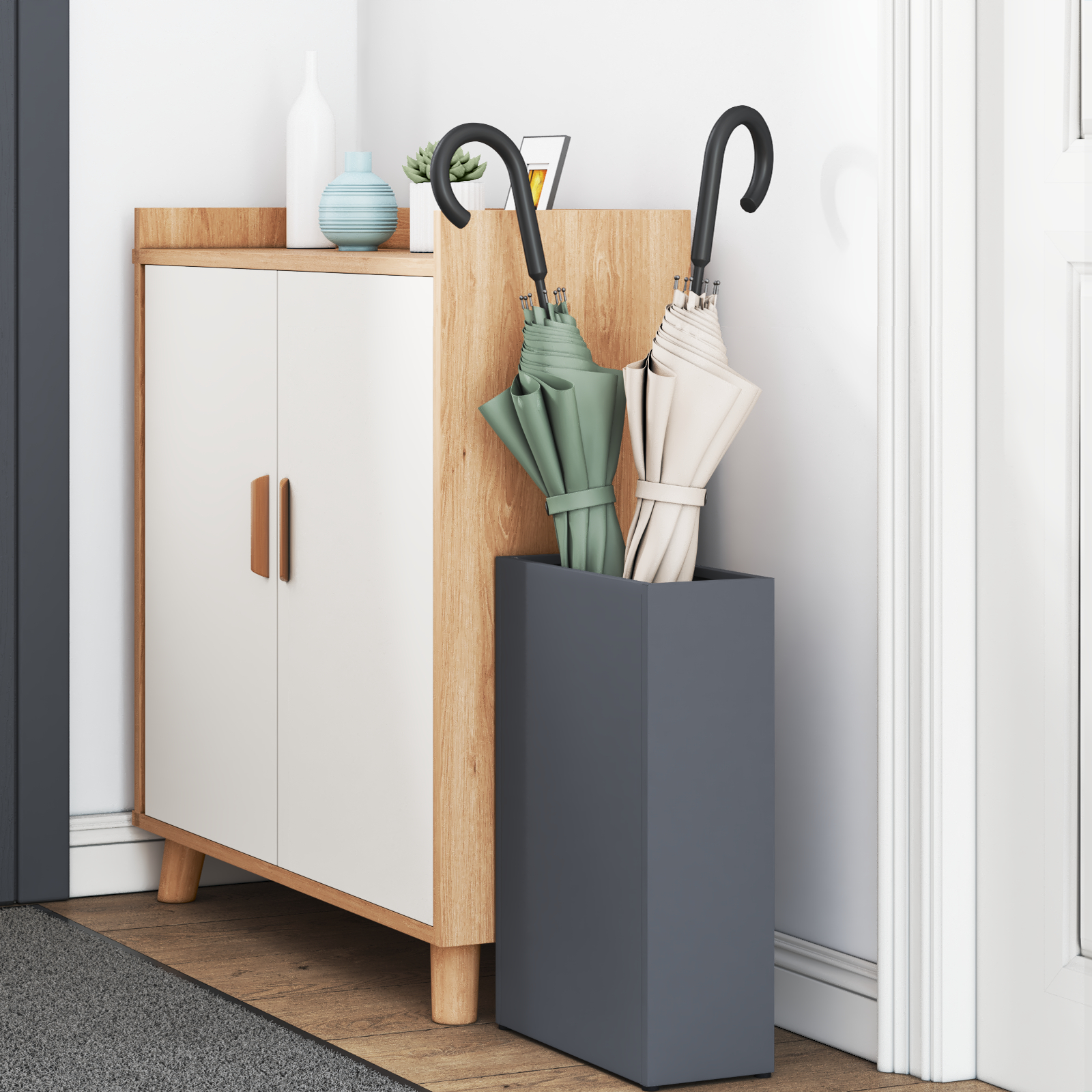 Suport umbrele Antracit Metal Mediu Suport umbrele Rectangular [2]