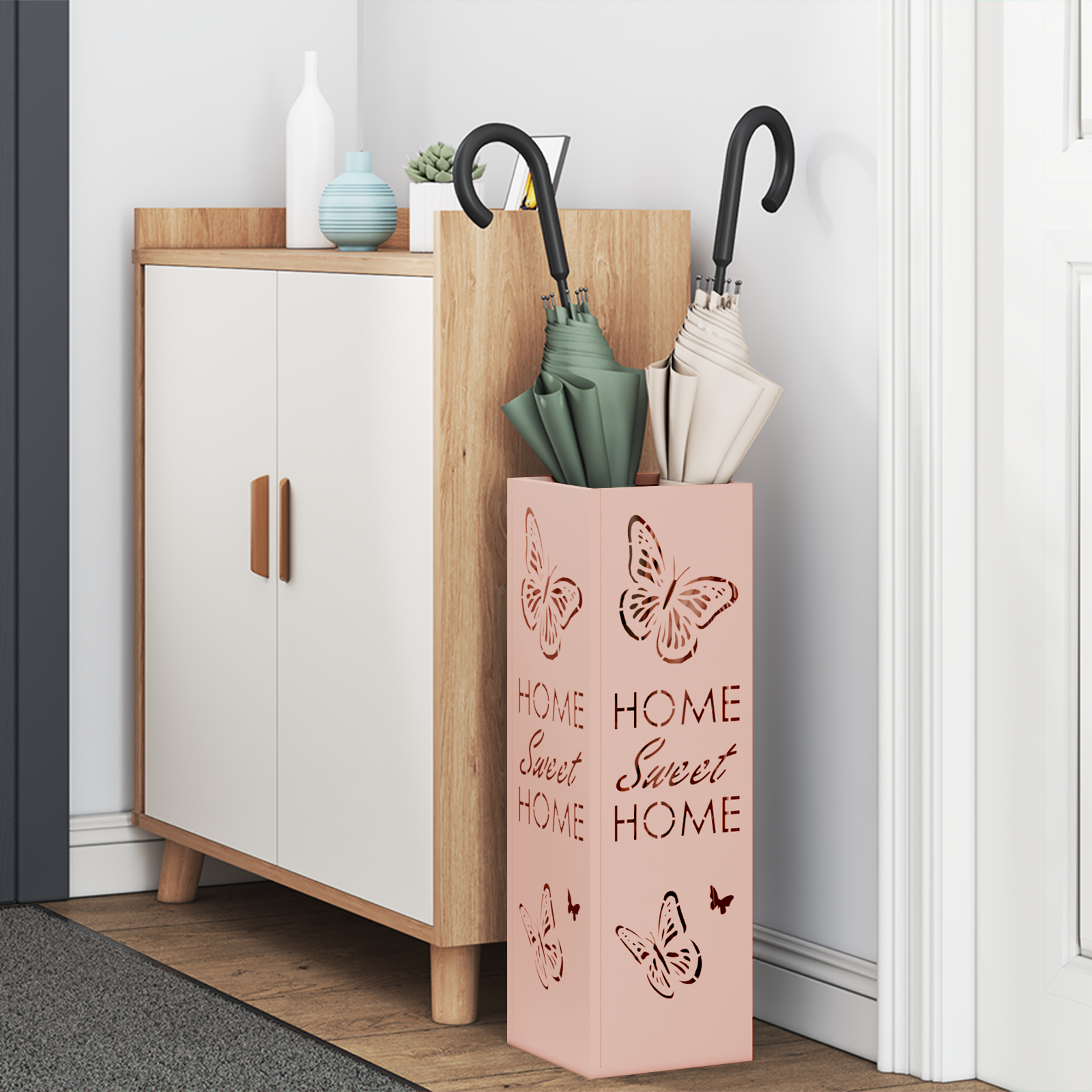 Suport umbrele Roz Metal Standard Inserții decorativ [3]