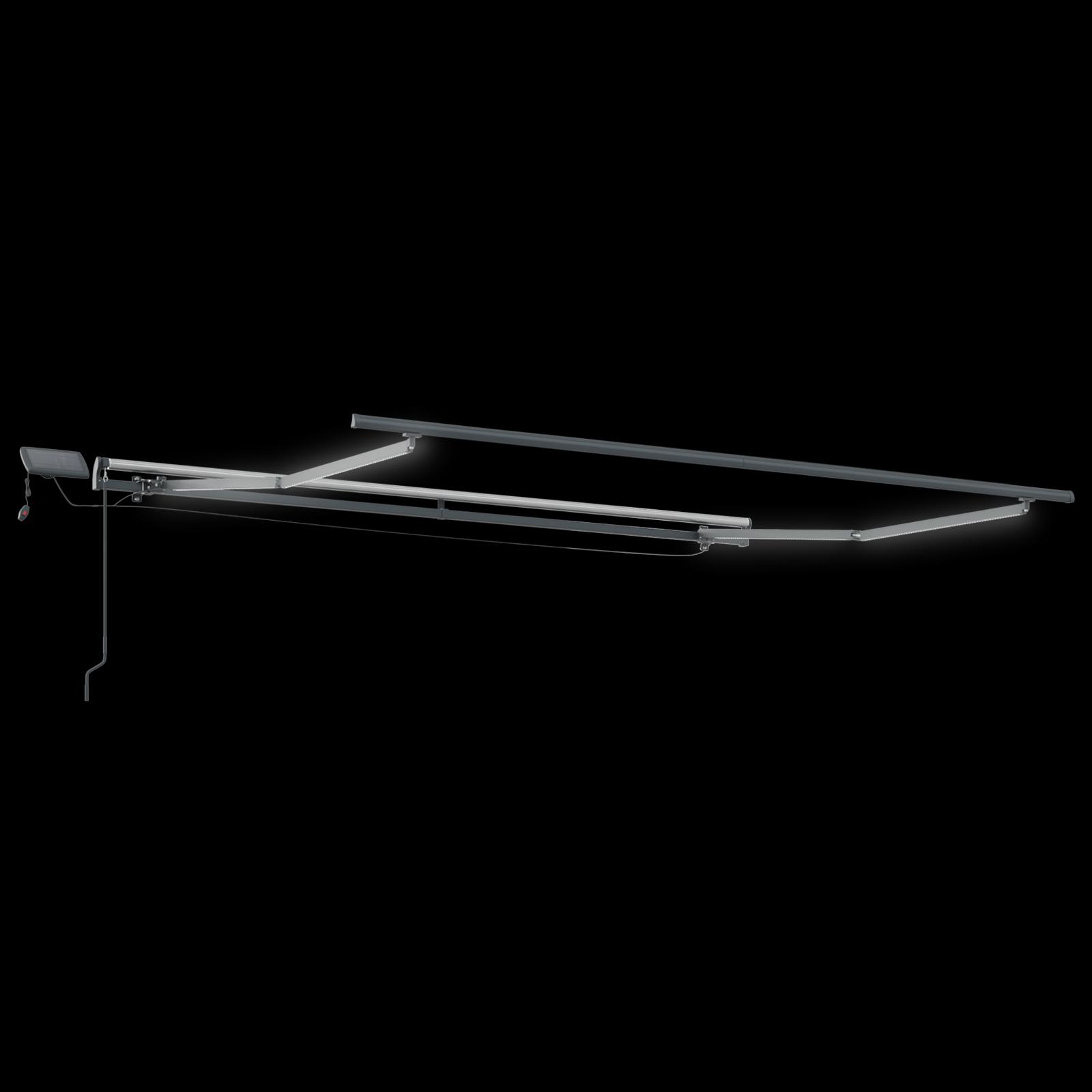 Marchiză manuală retractabilă cu LED neagră 300x250 cm,  material de înlocuire pentru marchiză 3x2.5 m cadru negru [7]