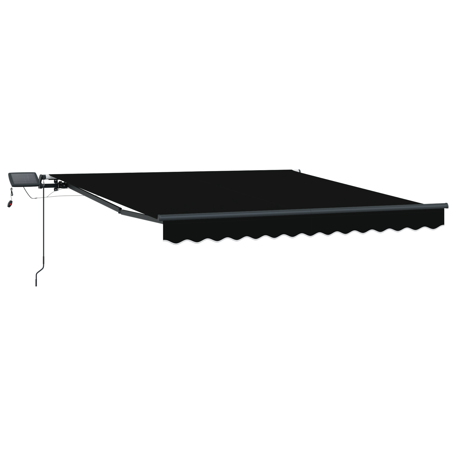 Marchiză manuală retractabilă cu LED neagră 300x250 cm,  material de înlocuire pentru marchiză 3x2.5 m cadru negru [6]