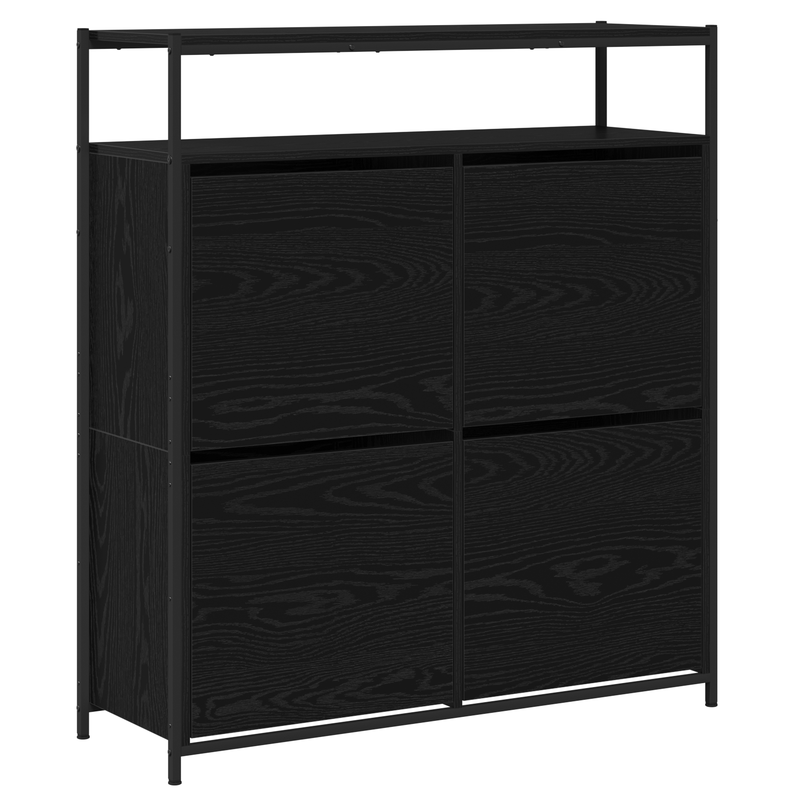 Cabinet pentru pantofi cu 4 sertare flip Black Oak 100x34x112 cm [1]
