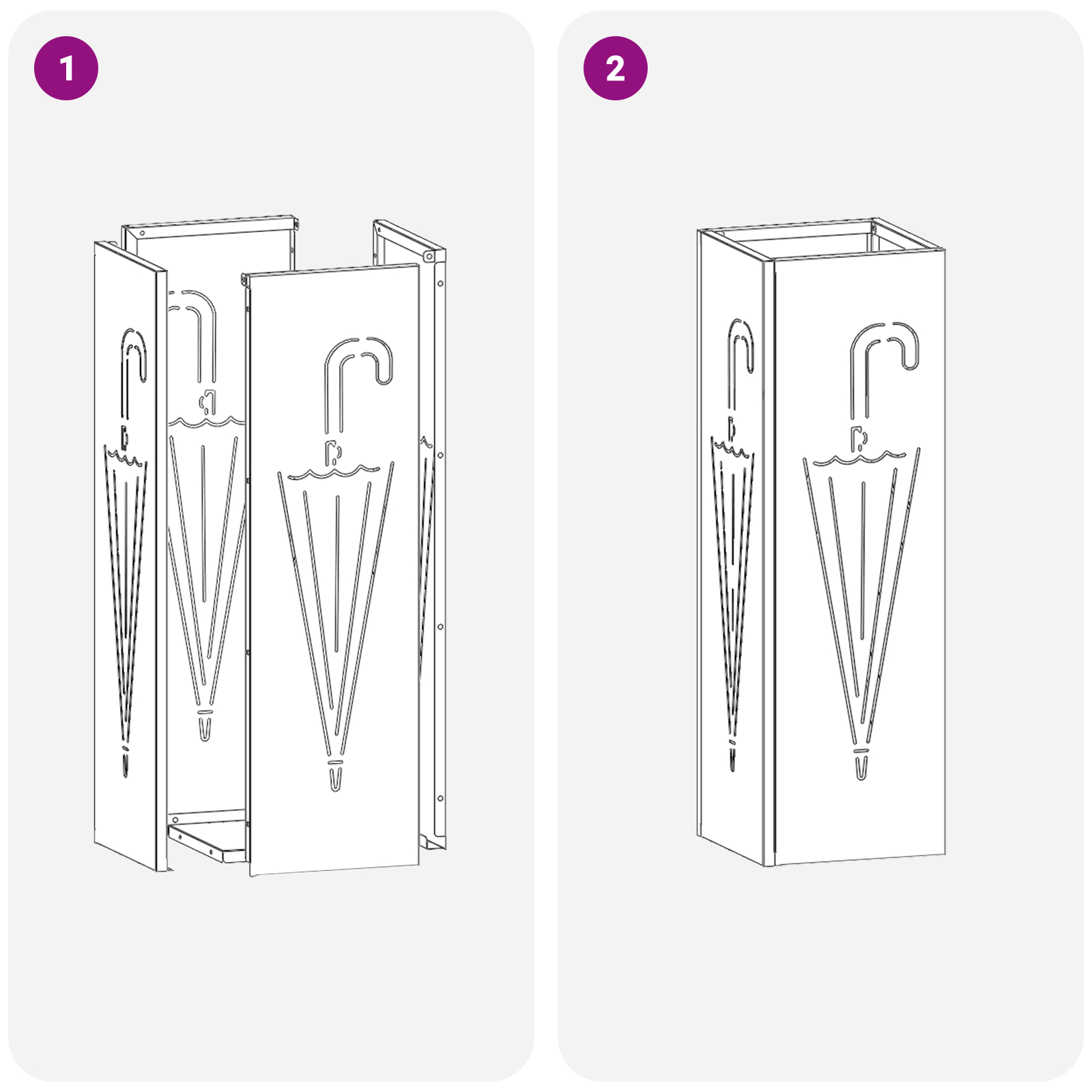 Suport pentru umbrele Roz Metal Mediu Dreptunghiular Modern [6]