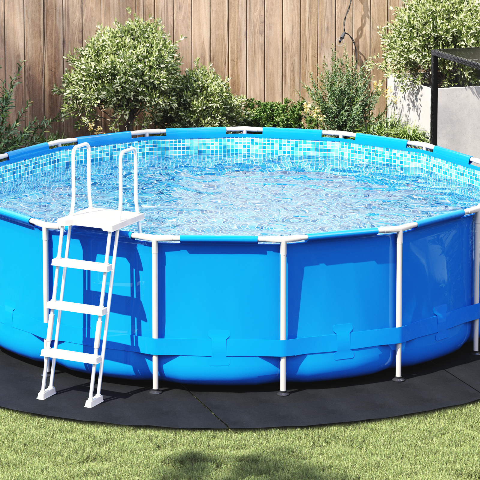 Prelate & protecții piscine - Copertină Rotundă pentru Piscină Neagră Plastic Ø 396 cm